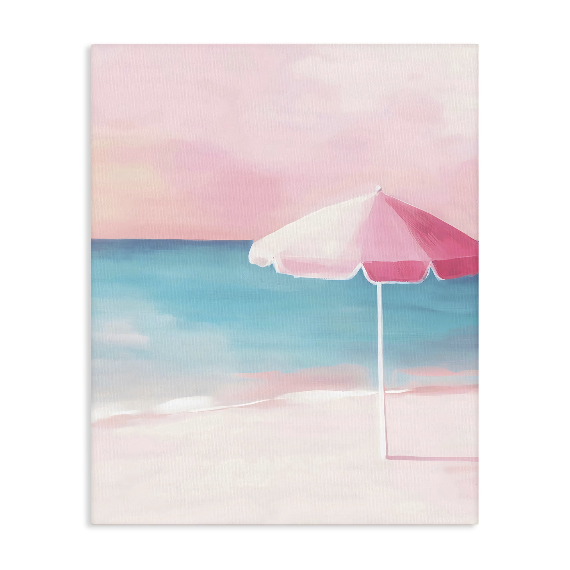 Stupell Industries Serene Pink Beach Umbrella Canvas Wall Art, design by The Prints Vibe