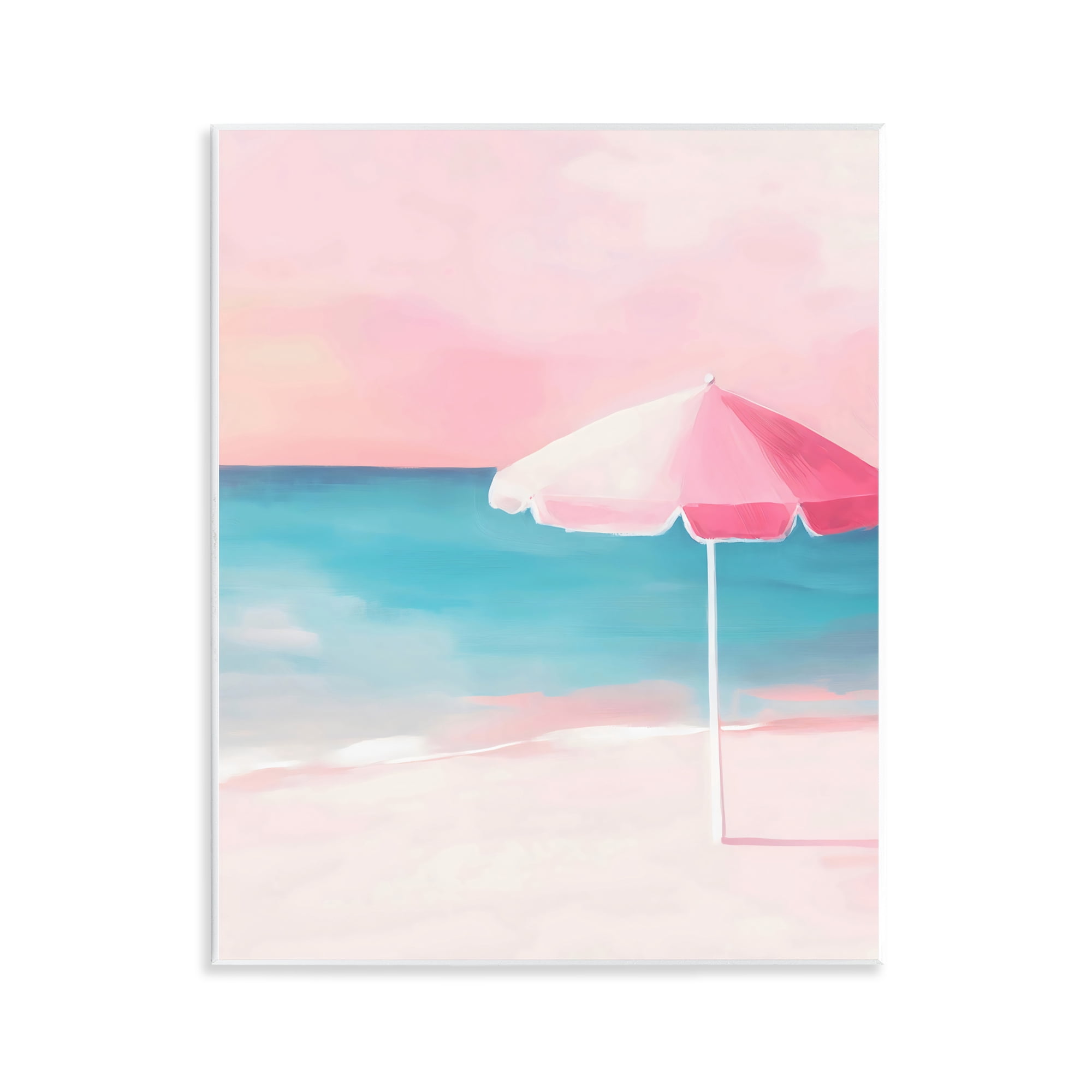 Stupell Industries Serene Pink Beach Umbrella Wall Plaque Art, design by The Prints Vibe