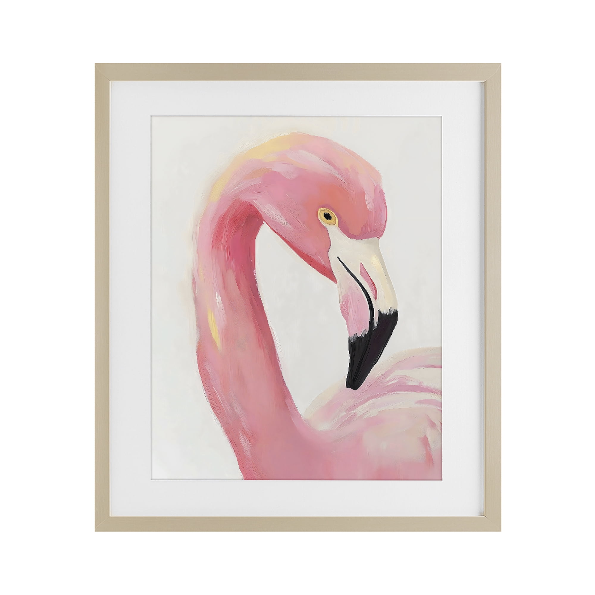 Stupell Industries Serene Pink Flamingo Portrait Birch Framed Print Under Glass, design by The Prints Vibe