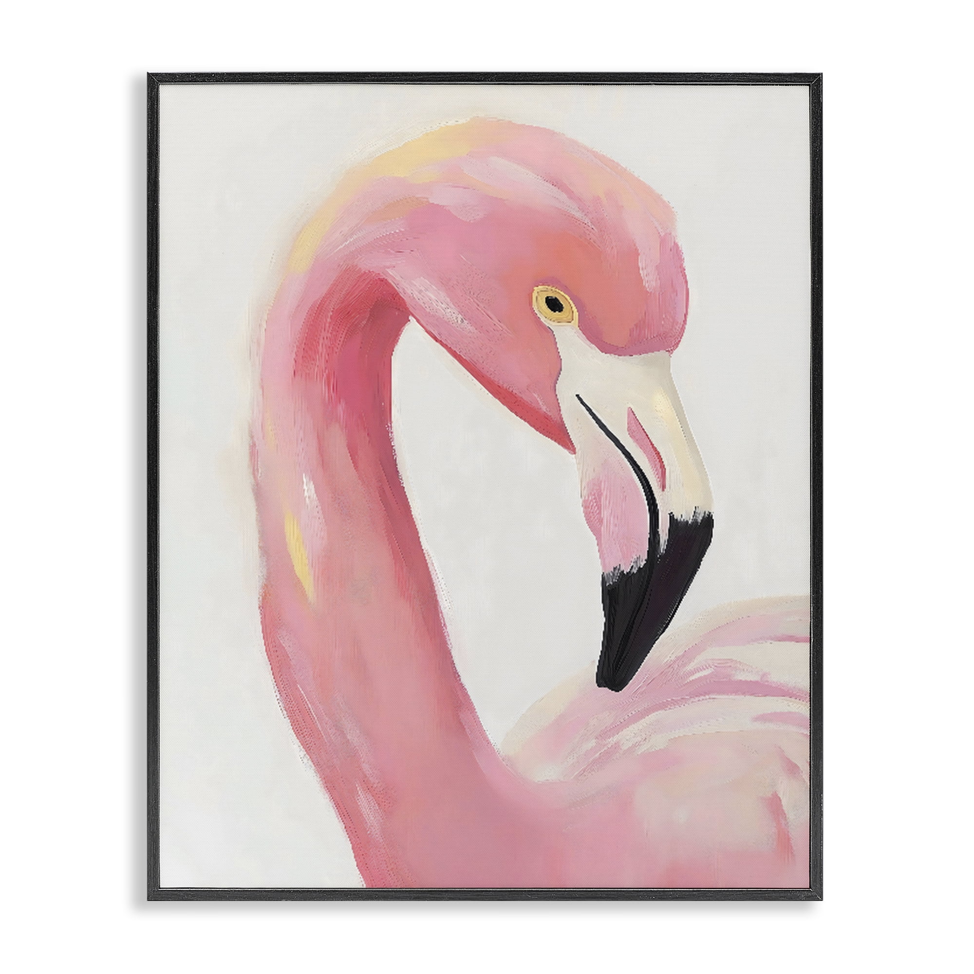Stupell Industries Serene Pink Flamingo Portrait Black Framed Giclee Art, design by The Prints Vibe