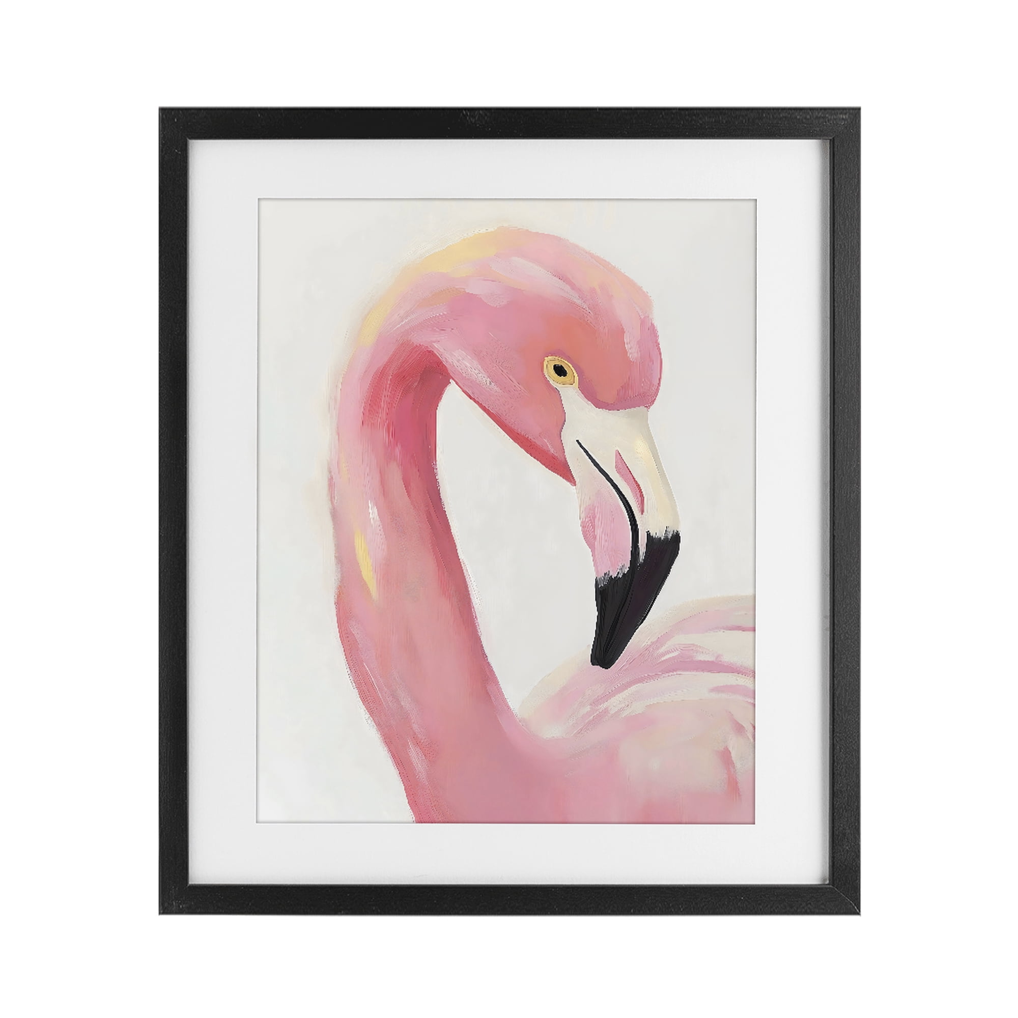 Stupell Industries Serene Pink Flamingo Portrait Black Framed Print Under Glass, design by The Prints Vibe