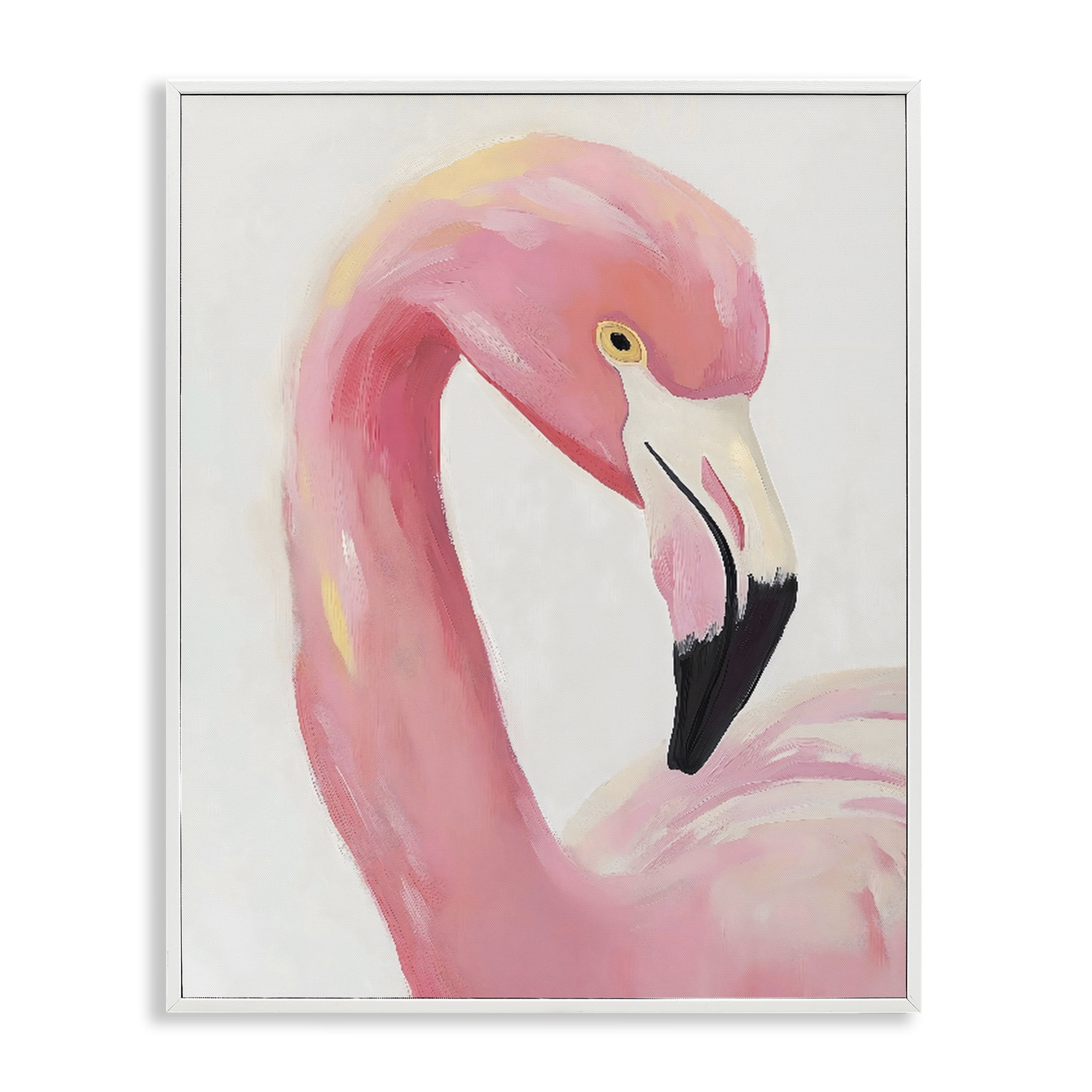 Stupell Industries Serene Pink Flamingo Portrait White Framed Giclee Art, design by The Prints Vibe