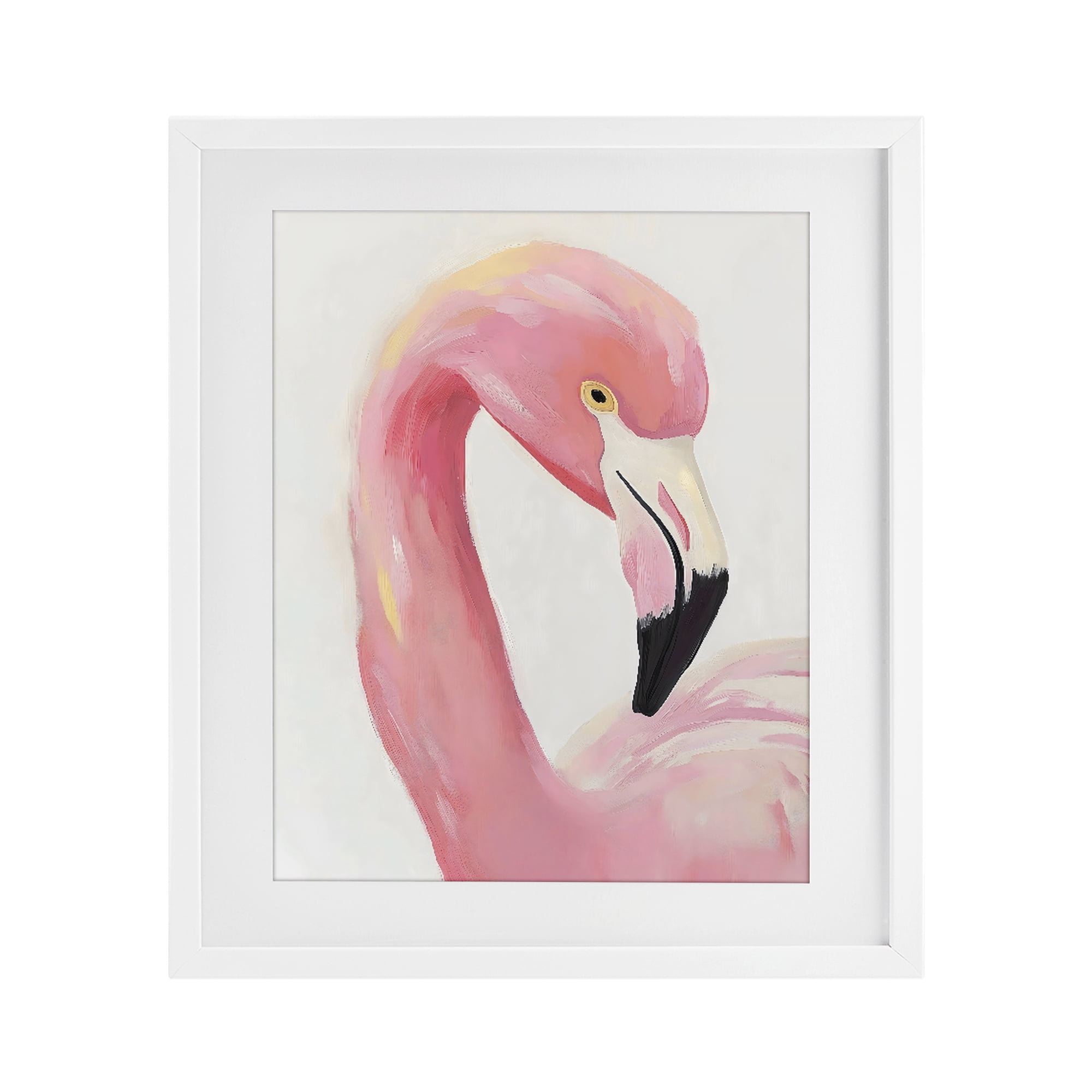 Stupell Industries Serene Pink Flamingo Portrait White Framed Print Under Glass, design by The Prints Vibe