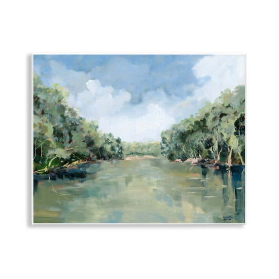 Stupell Industries Serene Reflective Nature Landscape & Nature Painting Unframed Art Print Wall Art, 14 x 11