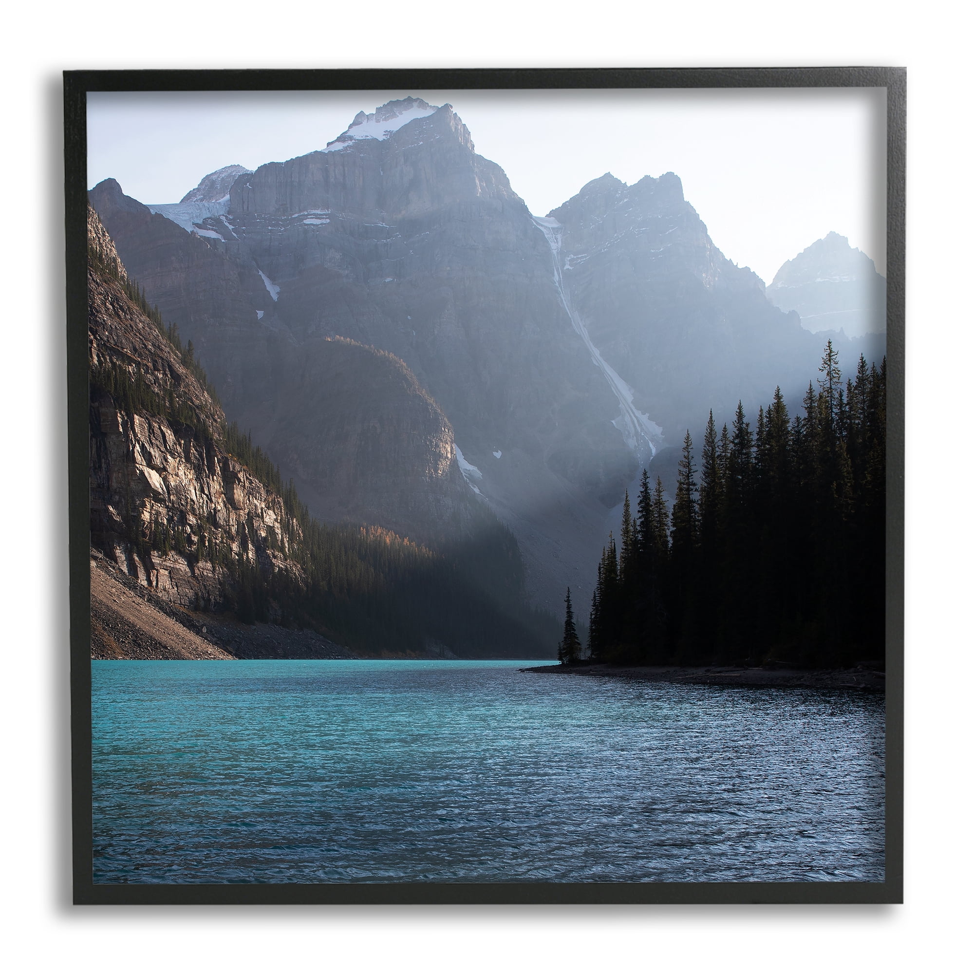 Stupell Industries Serene River Water Scene Foggy Mountains , 12 x 12, Design by Carol Robinson