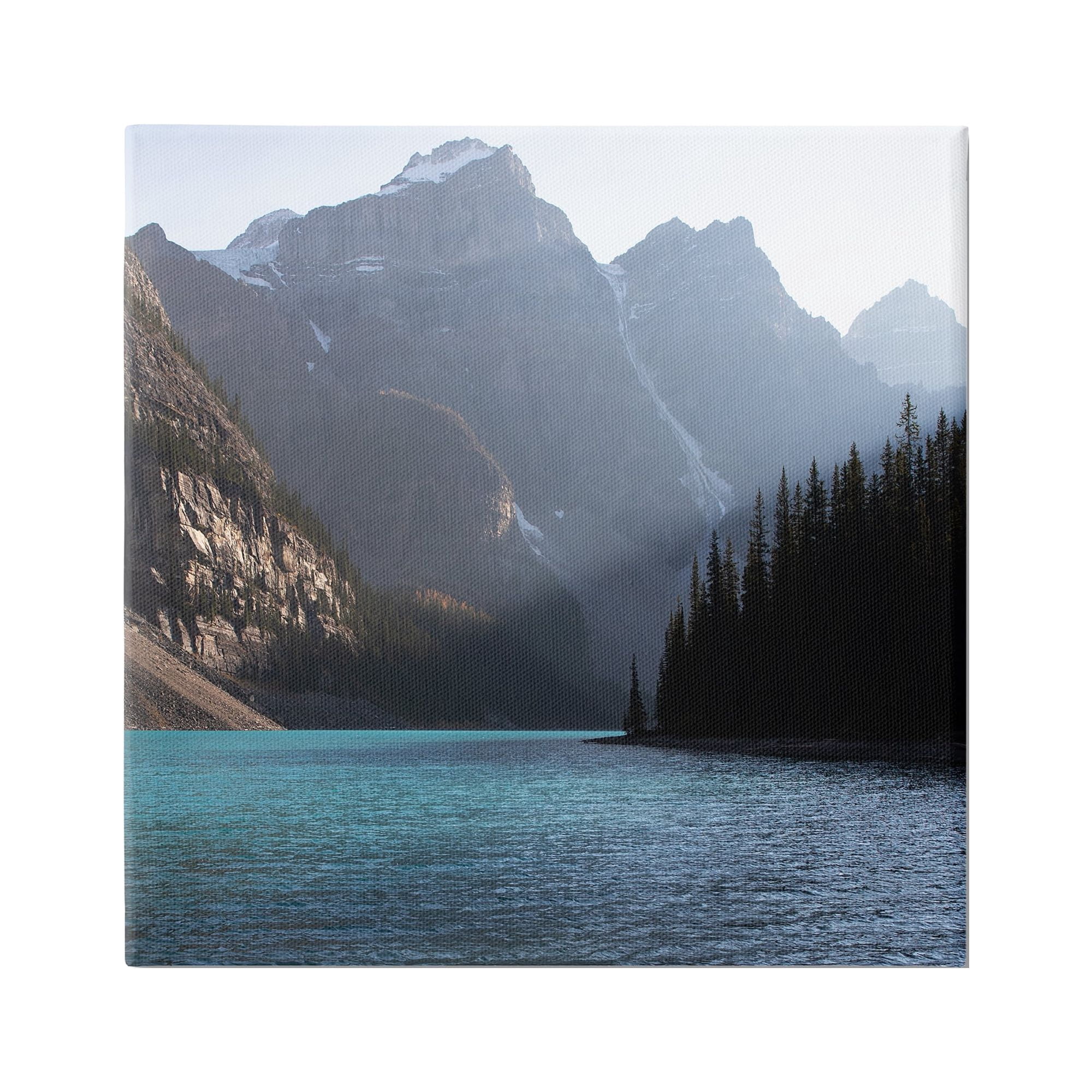 Stupell Industries Serene River Water Scene Foggy Mountains , 17 x 17, Design by Carol Robinson