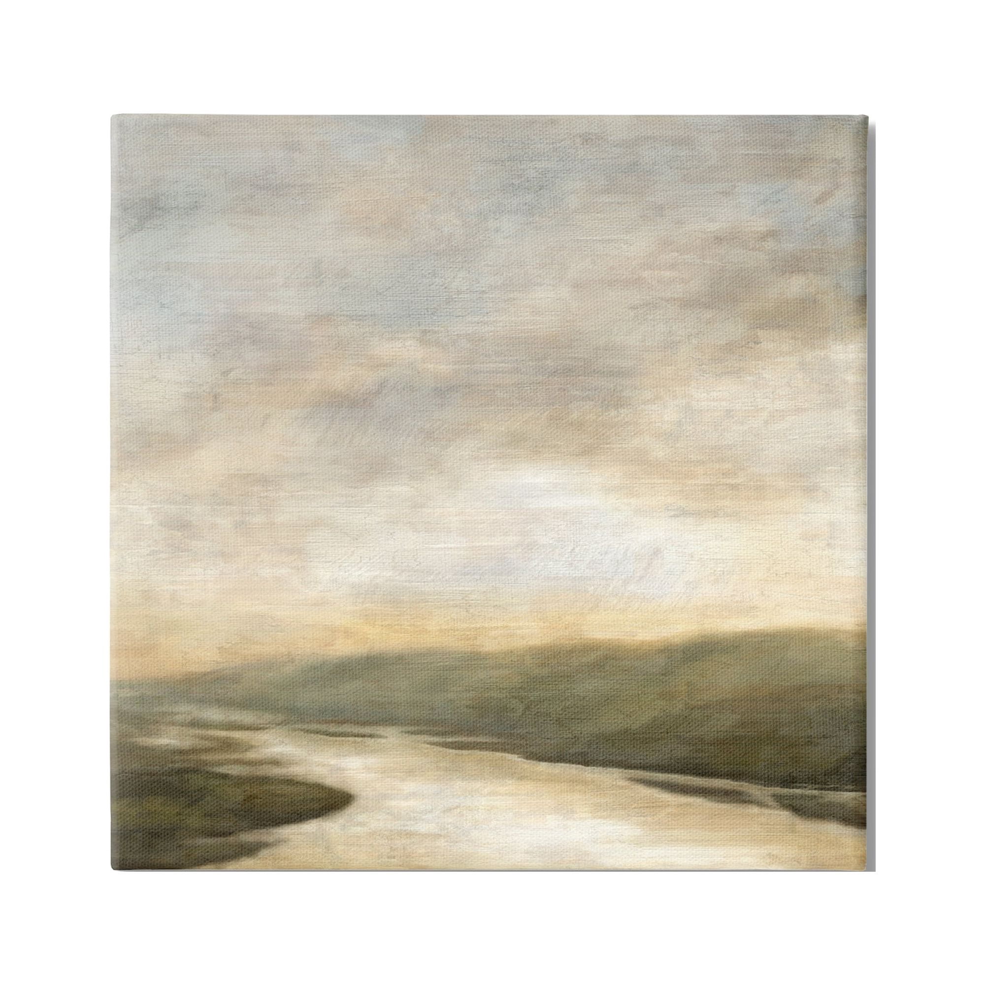 Stupell Industries Serene Rural Shallow River Rainy Atmosphere Impressionist Painting,17 x 17, Design by Suzanne Nicoll