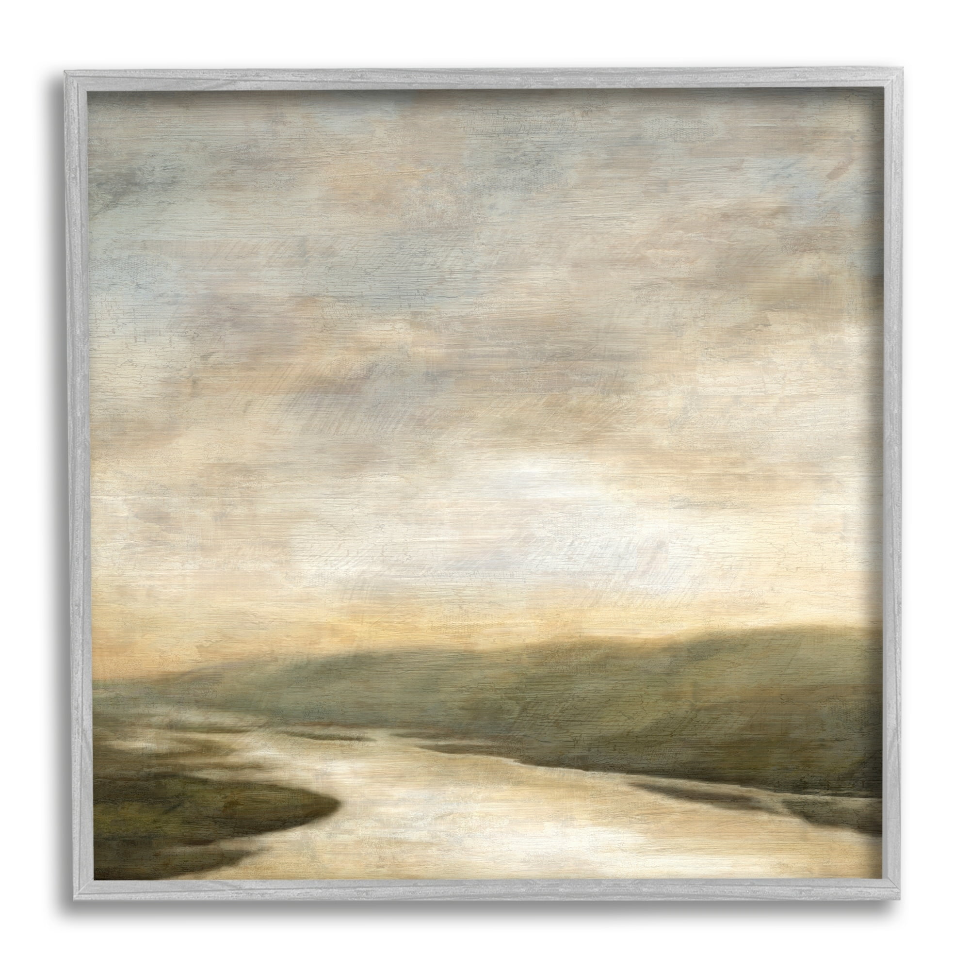 Stupell Industries Serene Rural Shallow River Rainy Atmosphere Impressionist Painting,17 x 17, Design by Suzanne Nicoll