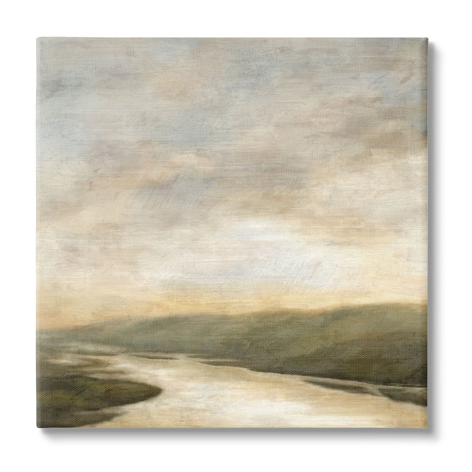 Stupell Industries Serene Rural Shallow River Rainy Atmosphere Impressionist Painting,30 x 30, Design by Suzanne Nicoll