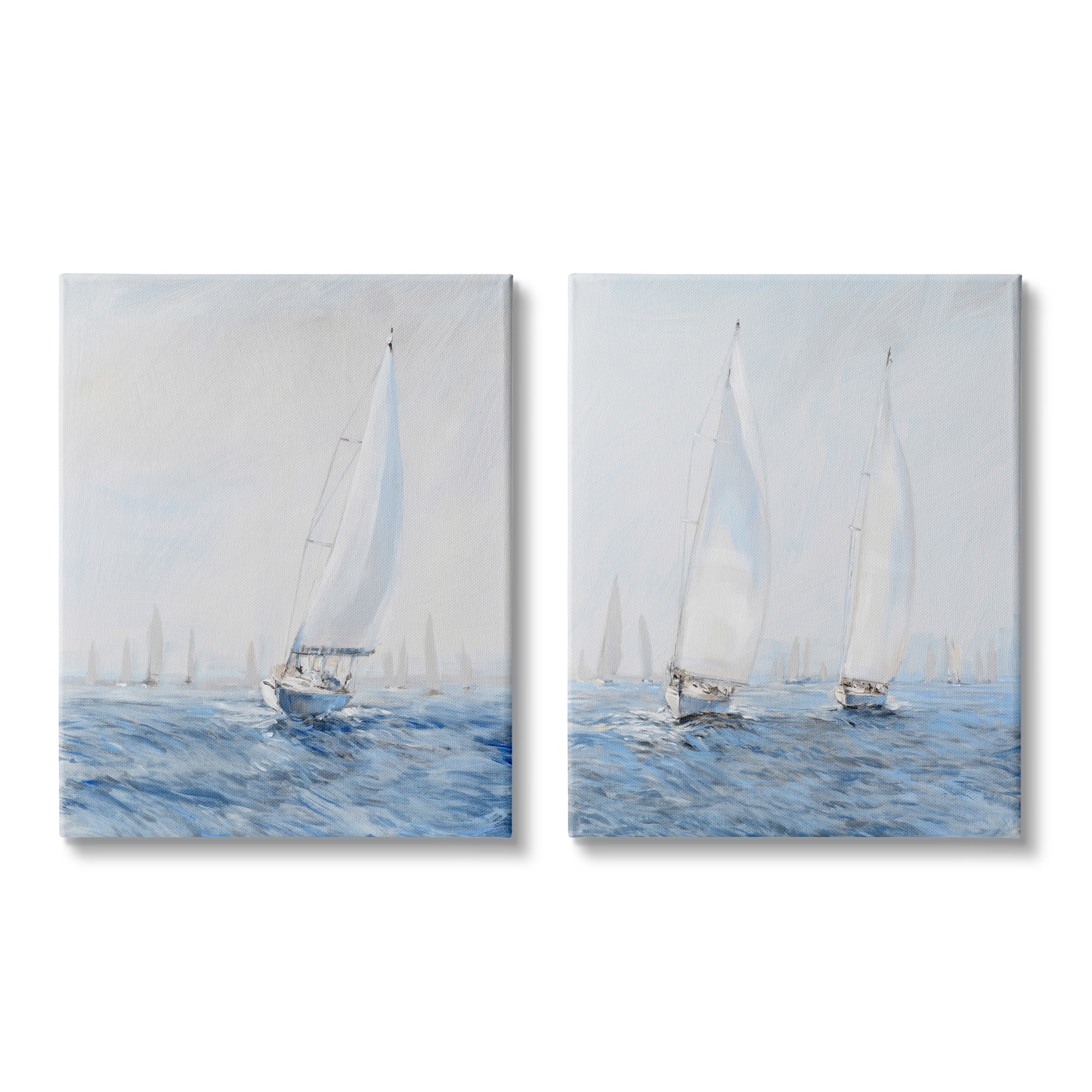 Stupell Industries Serene Sailboats Floating Cloudy Sea Sky Painting, 24 x 30, Design by Tim OToole