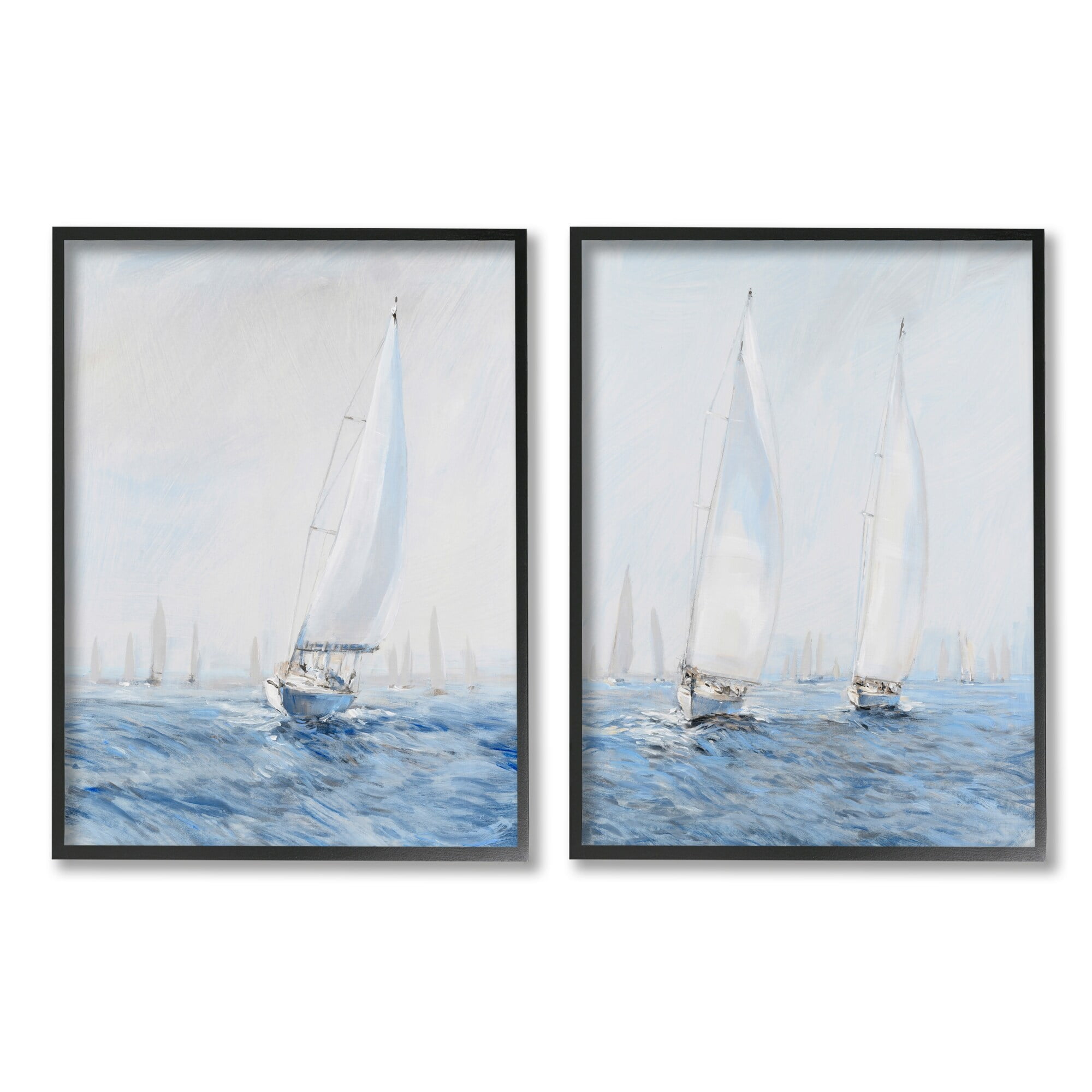 Stupell Industries Serene Sailboats Floating Cloudy Sea Sky Painting, 24 x 30, Design by Tim OToole