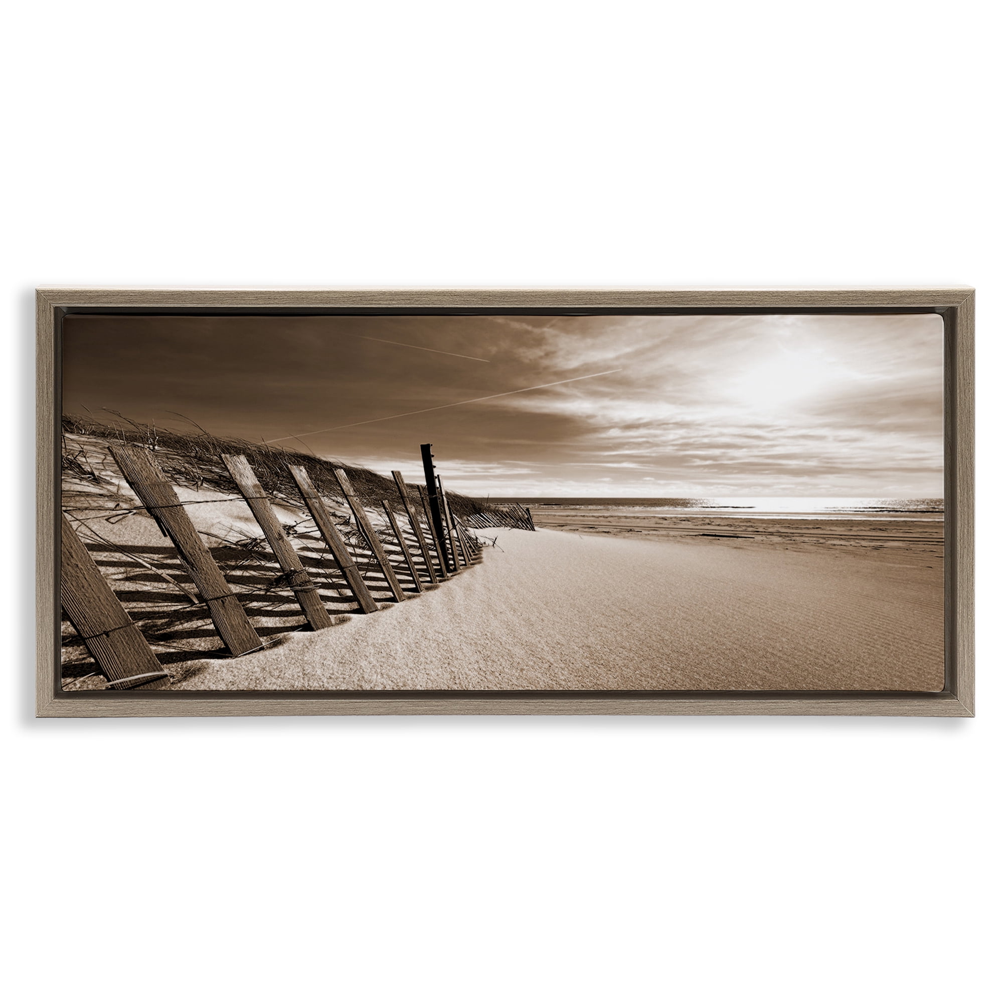 Stupell Industries Serene Sands View Landscape Photography Brown Floater Framed Canvas Art Print Wall Art, 25 x 11