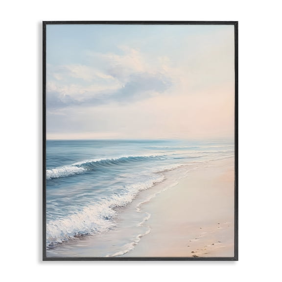 Stupell Industries Serene Sands at Sunset Landscape & Nature Painting Black Framed Art Print Wall Art, 11 x 14