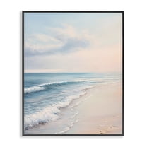 Stupell Industries Serene Sands at Sunset Landscape & Nature Painting Black Framed Art Print Wall Art, 11 x 14