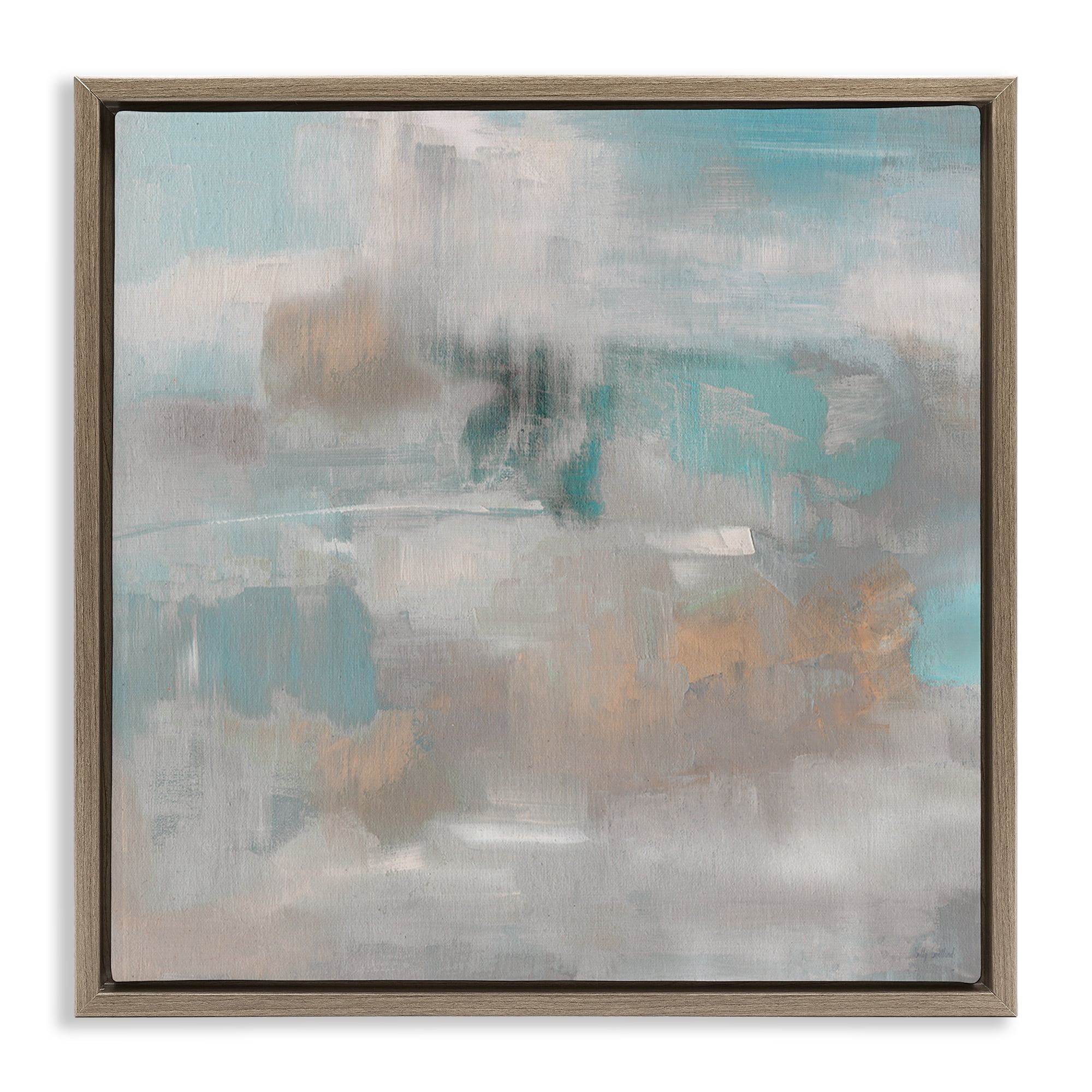 Stupell Industries Serene Soft Abstract Study Brown Framed Floater Canvas Wall Art, design by Sally Swatland