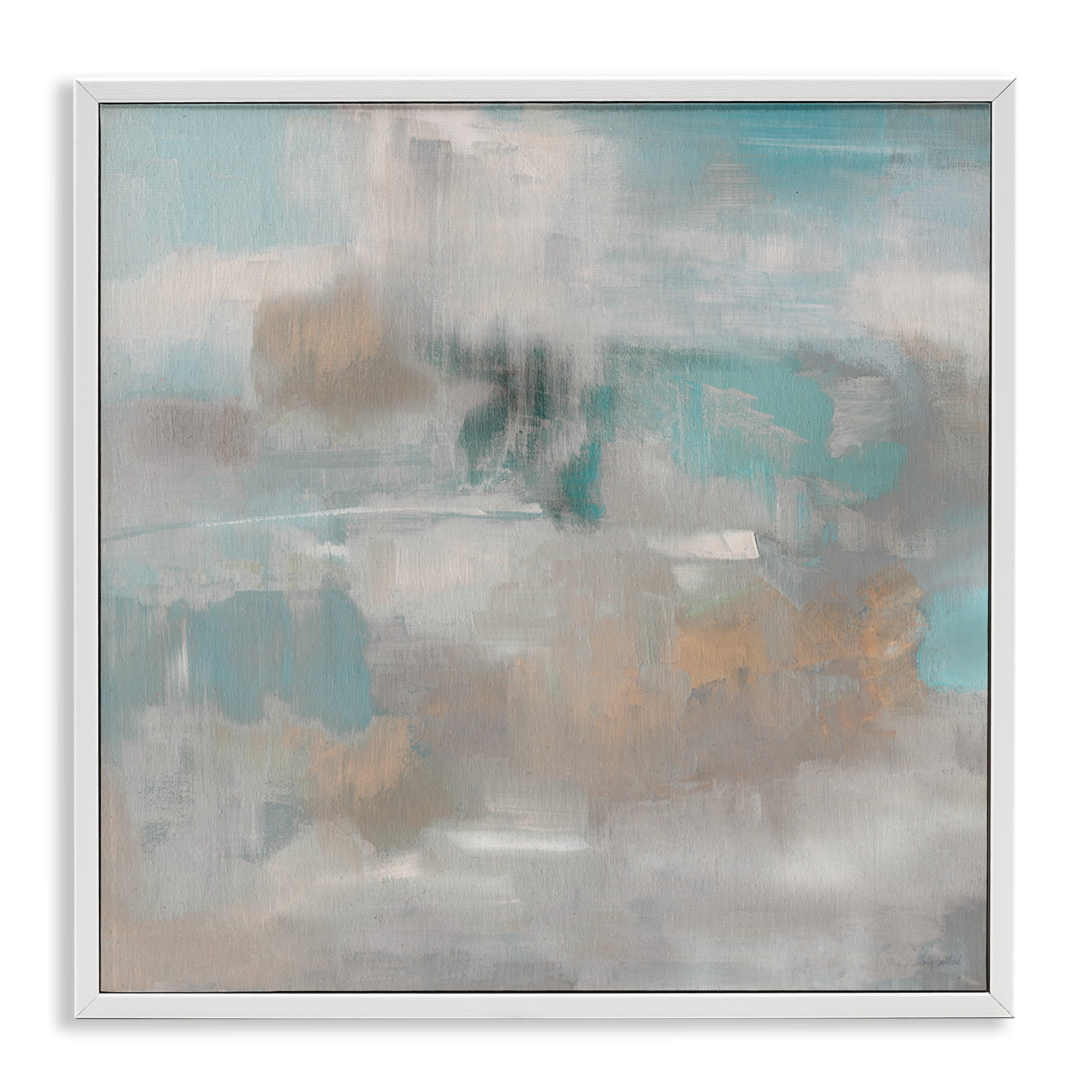 Stupell Industries Serene Soft Abstract Study White Framed Giclee Art, design by Sally Swatland