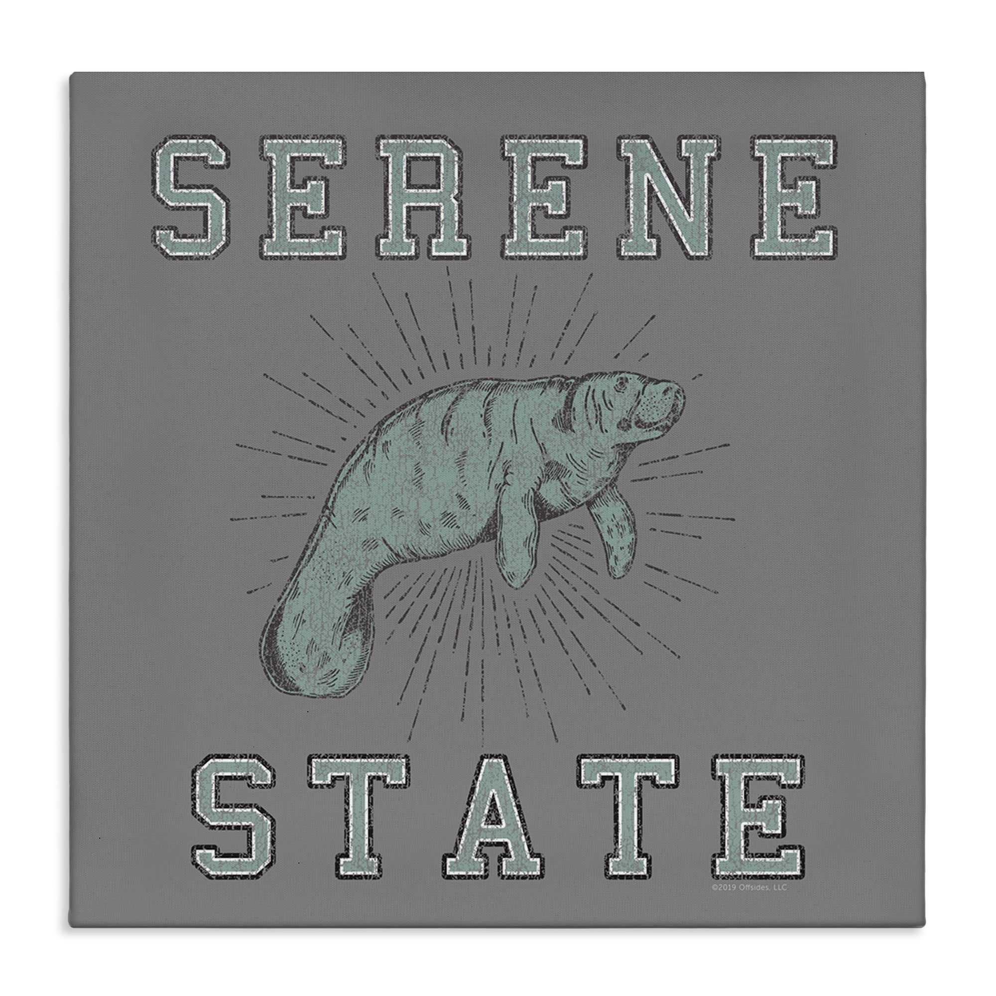 Stupell Industries Serene State Manatee Animals Painting Wrapped Canvas Art Print Wall Art, 30 x 30