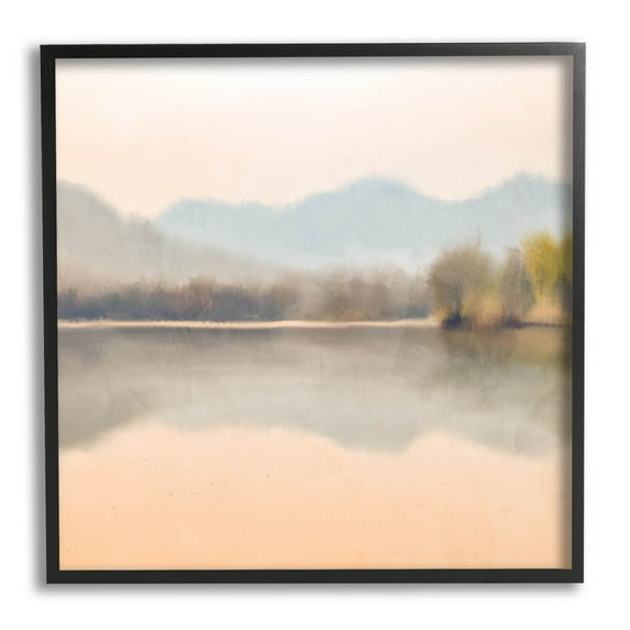 Stupell Industries Serene Sunrise Lake Mountain Reflection Graphic Art Black Framed Art Print Wall Art, Design by Kim Allen