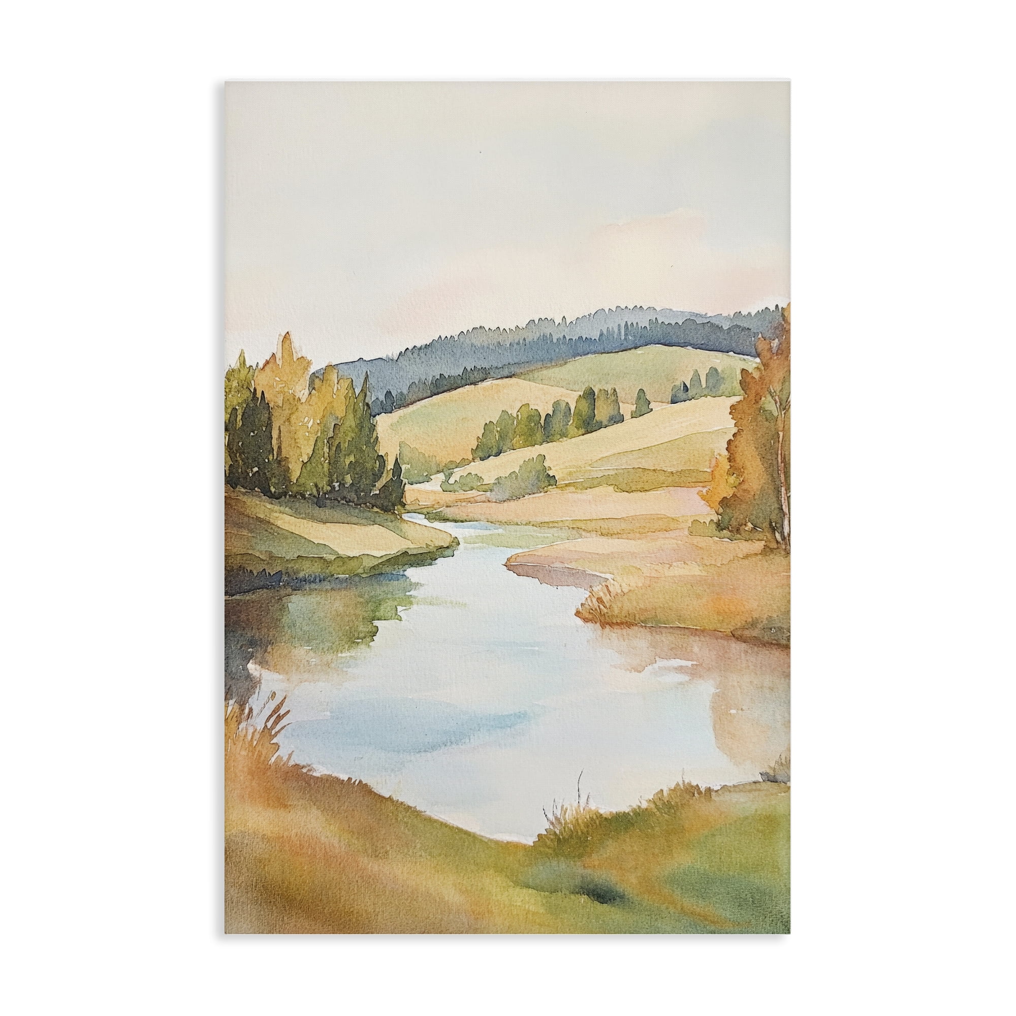 Stupell Industries Serene Watercolor Lake Escape Canvas Wall Art, design by Petal Prints Design