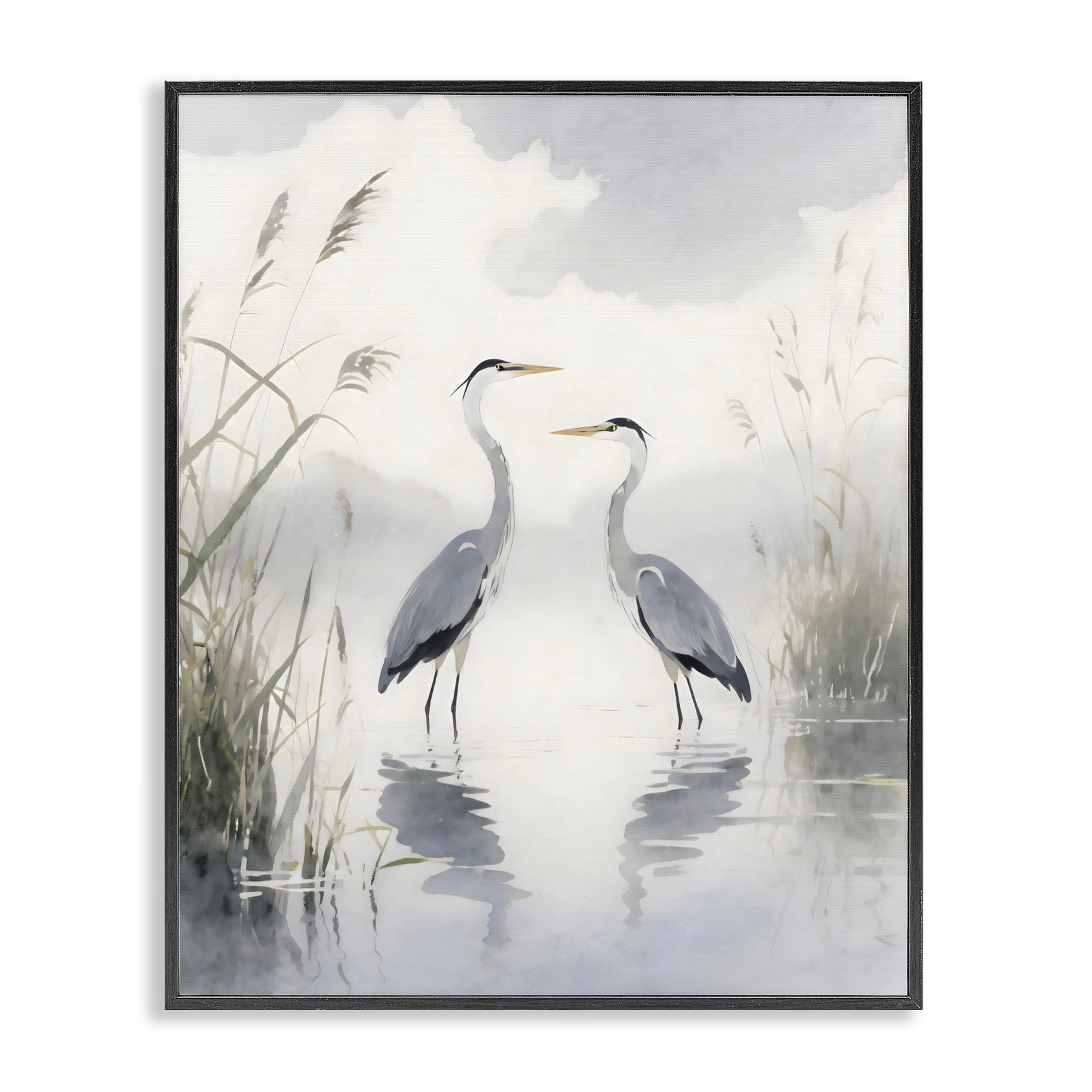 Stupell Industries Serene Wetlands Heron Reflections Black Framed Giclee Art, design by Creative Studio