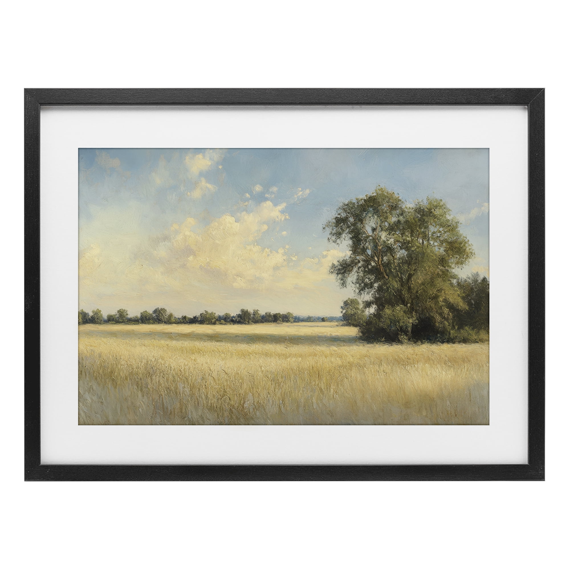 Stupell Industries Serene Wheat Field at Noon Black Framed Print Under Glass, design by Petal Prints Design