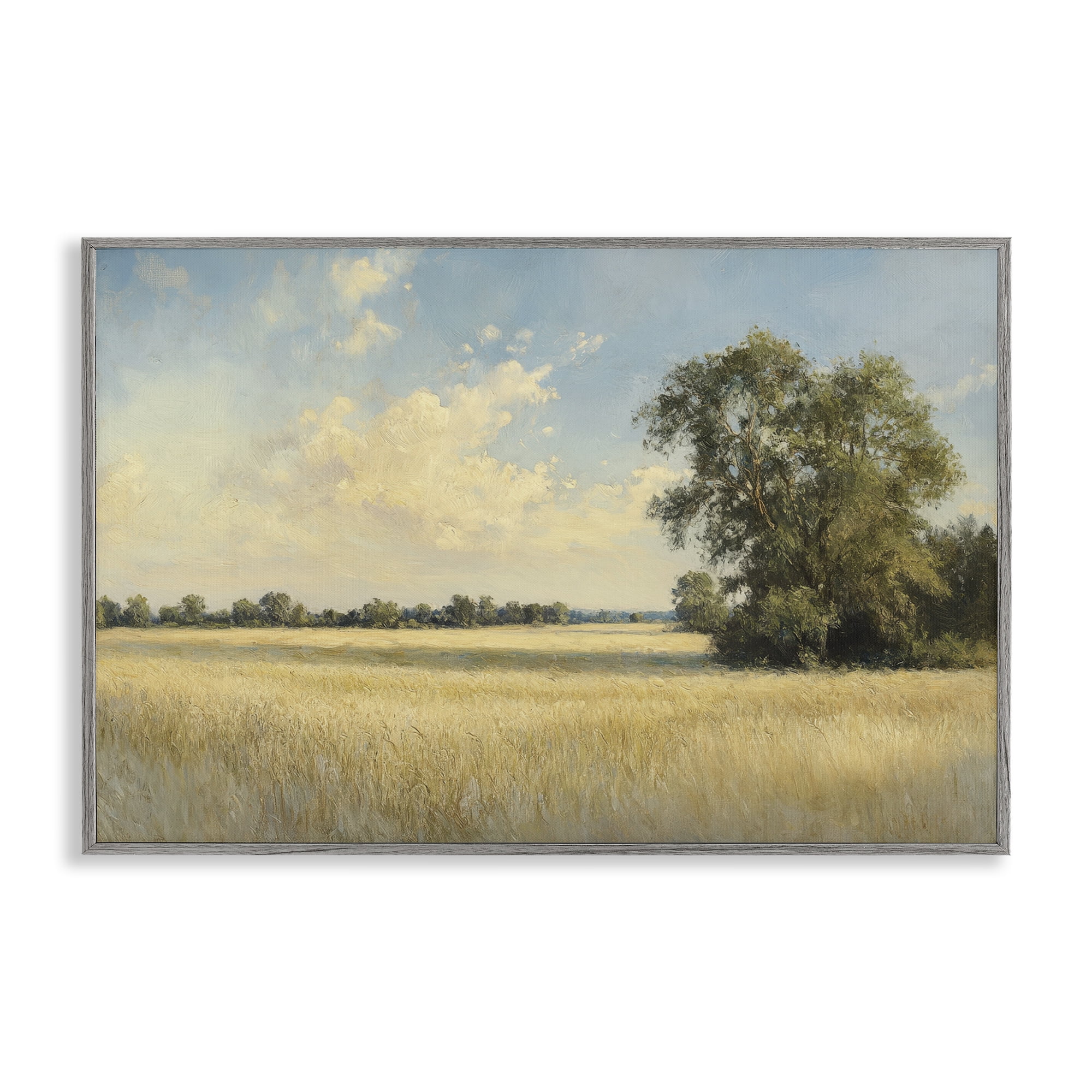 Stupell Industries Serene Wheat Field at Noon Gray Framed Giclee Art, design by Petal Prints Design