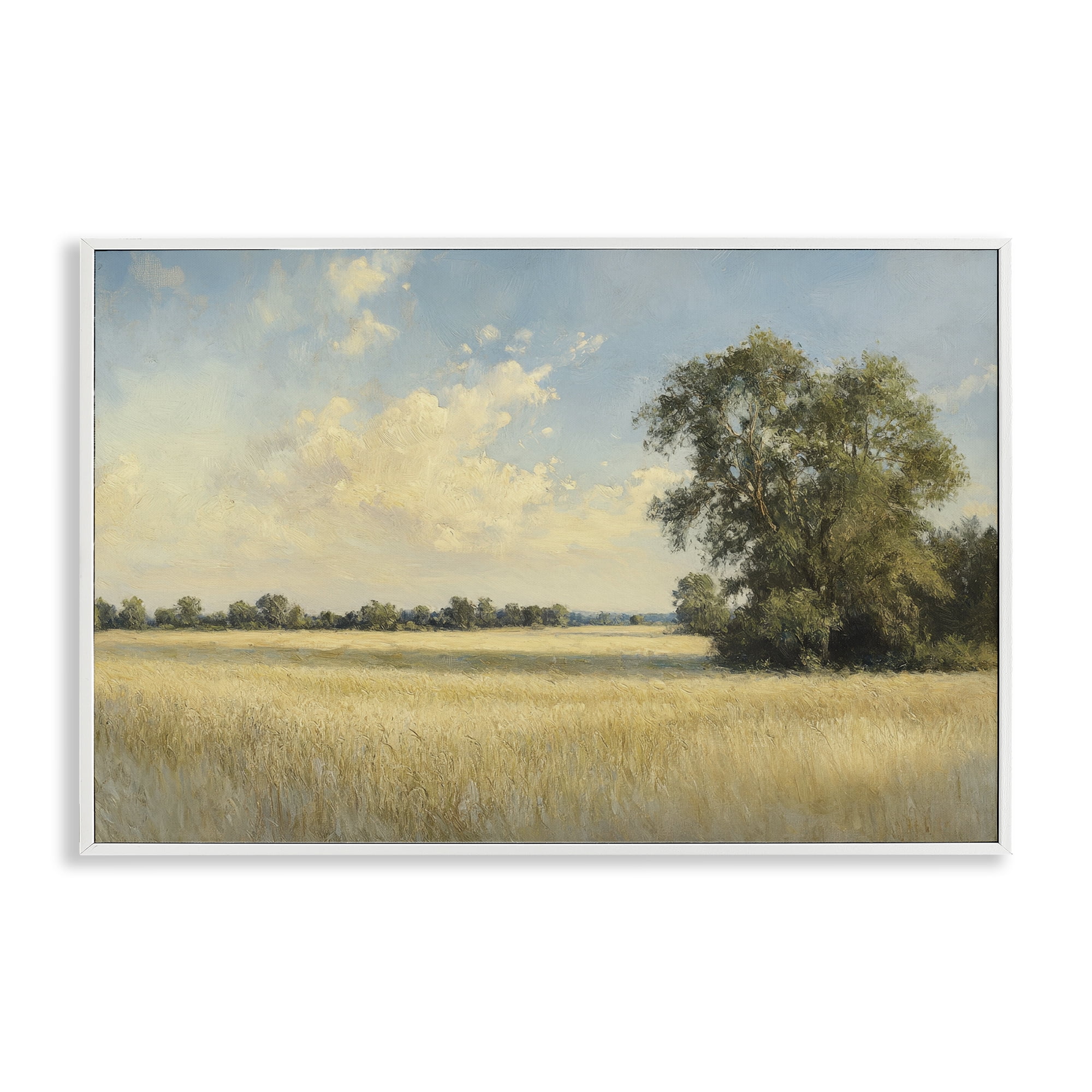 Stupell Industries Serene Wheat Field at Noon White Framed Giclee Art, design by Petal Prints Design