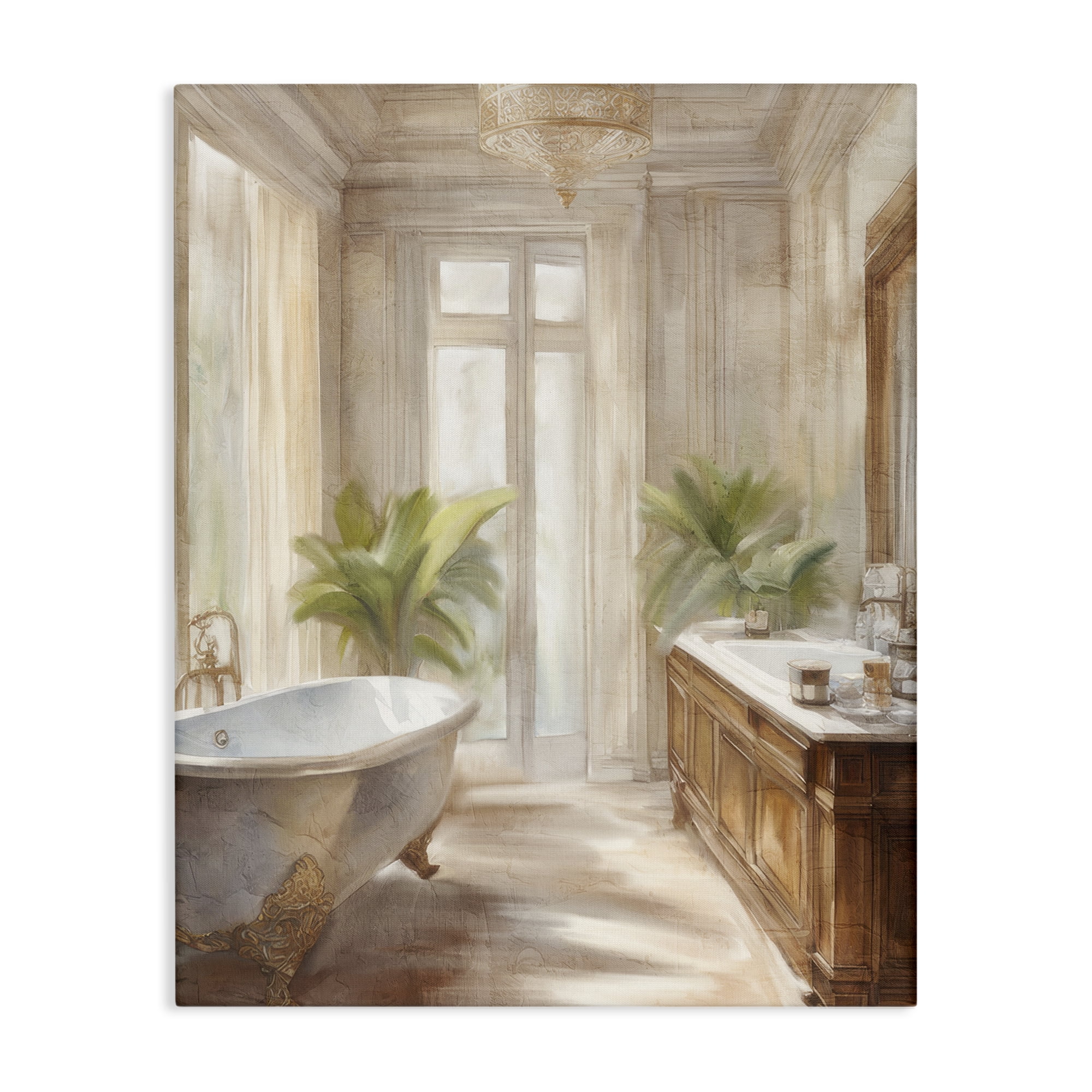 Stupell Industries Serenity Bath Bathroom Painting Canvas Wall Art design by Kim Allen, 48 x 36