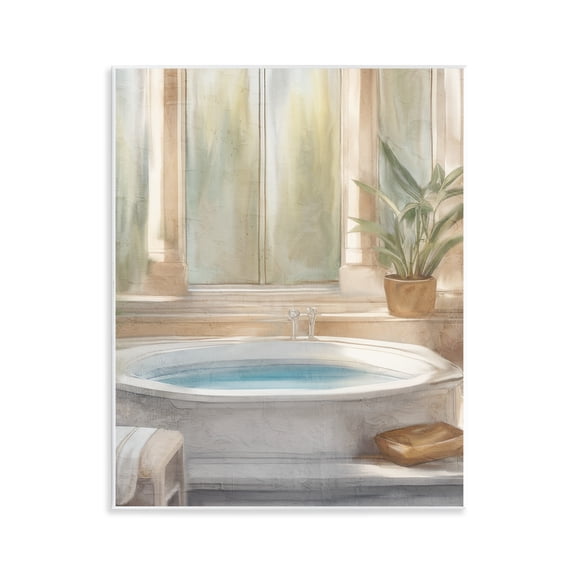 Stupell Industries Serenity Bath Bathroom Scene Wall Plaque Art design by Kim Allen, 14 x 11