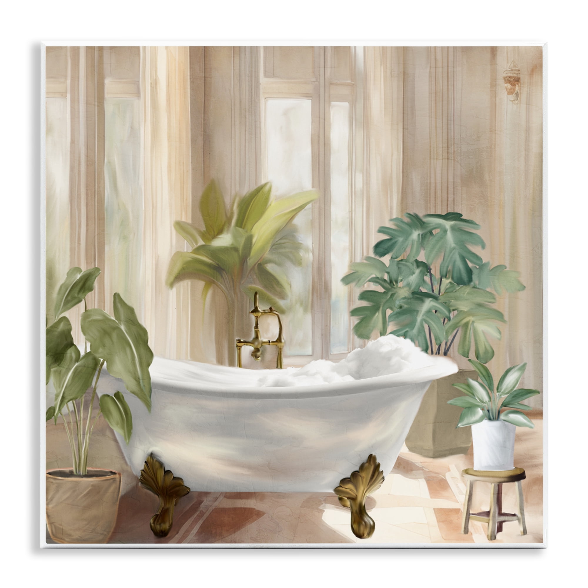 Stupell Industries Serenity Bathroom Plants Wall Plaque Art, design by Kim Allen
