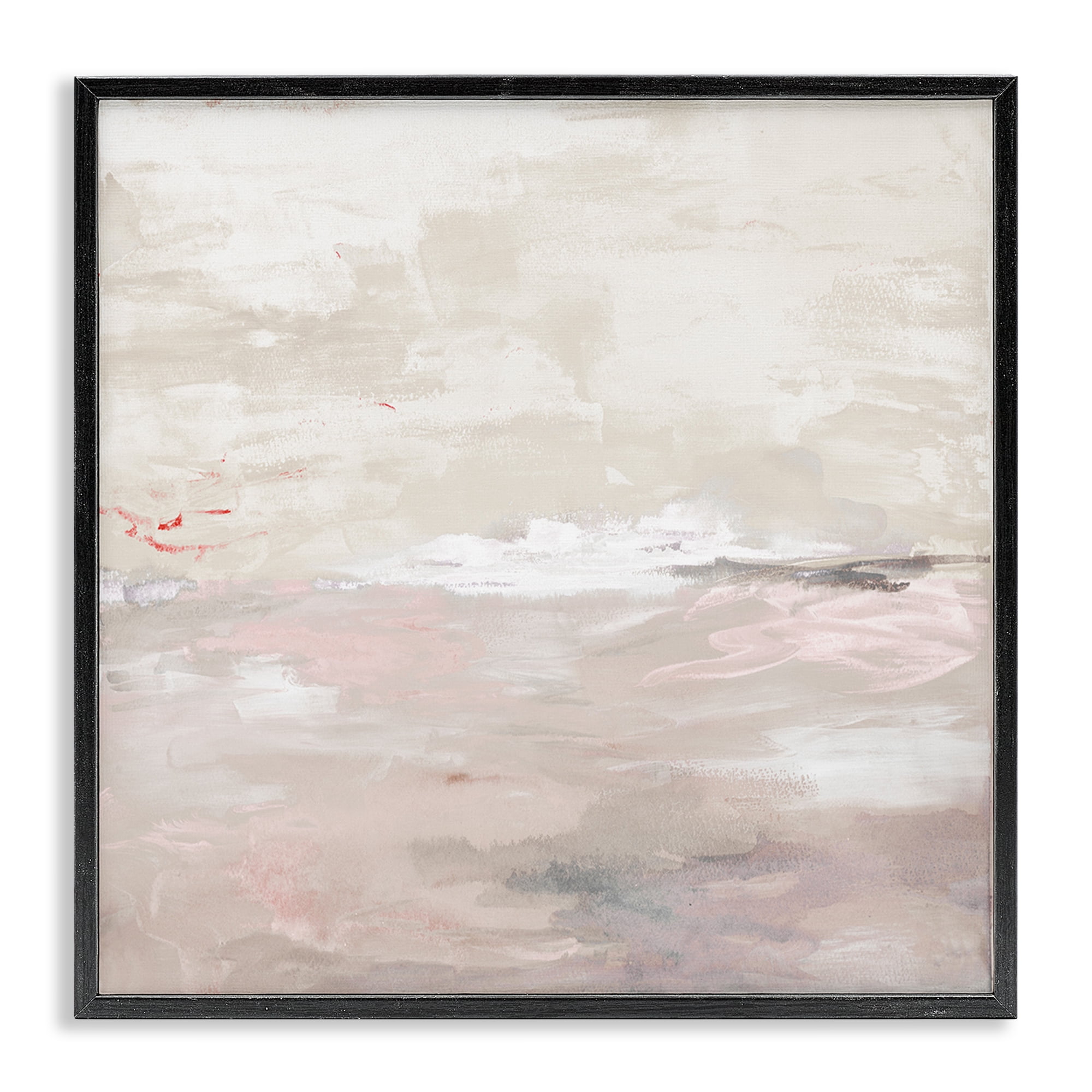 Stupell Industries Serenity Neutral Landscape Abstract Painting Black Framed Art Print Wall Art, 24 x 24