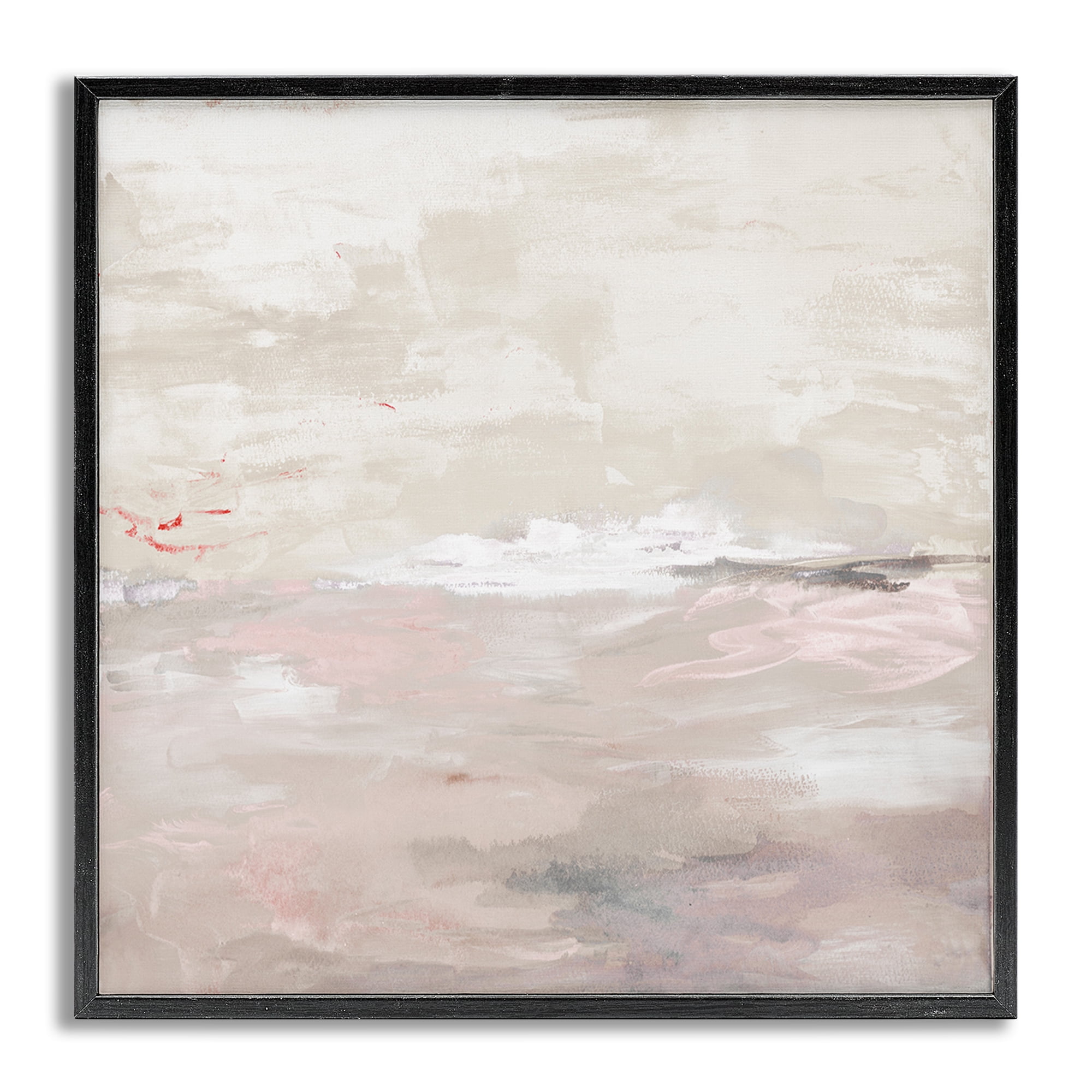 Stupell Industries Serenity Neutral Landscape Abstract Painting Gray Framed Art Print Wall Art, 12 x 12
