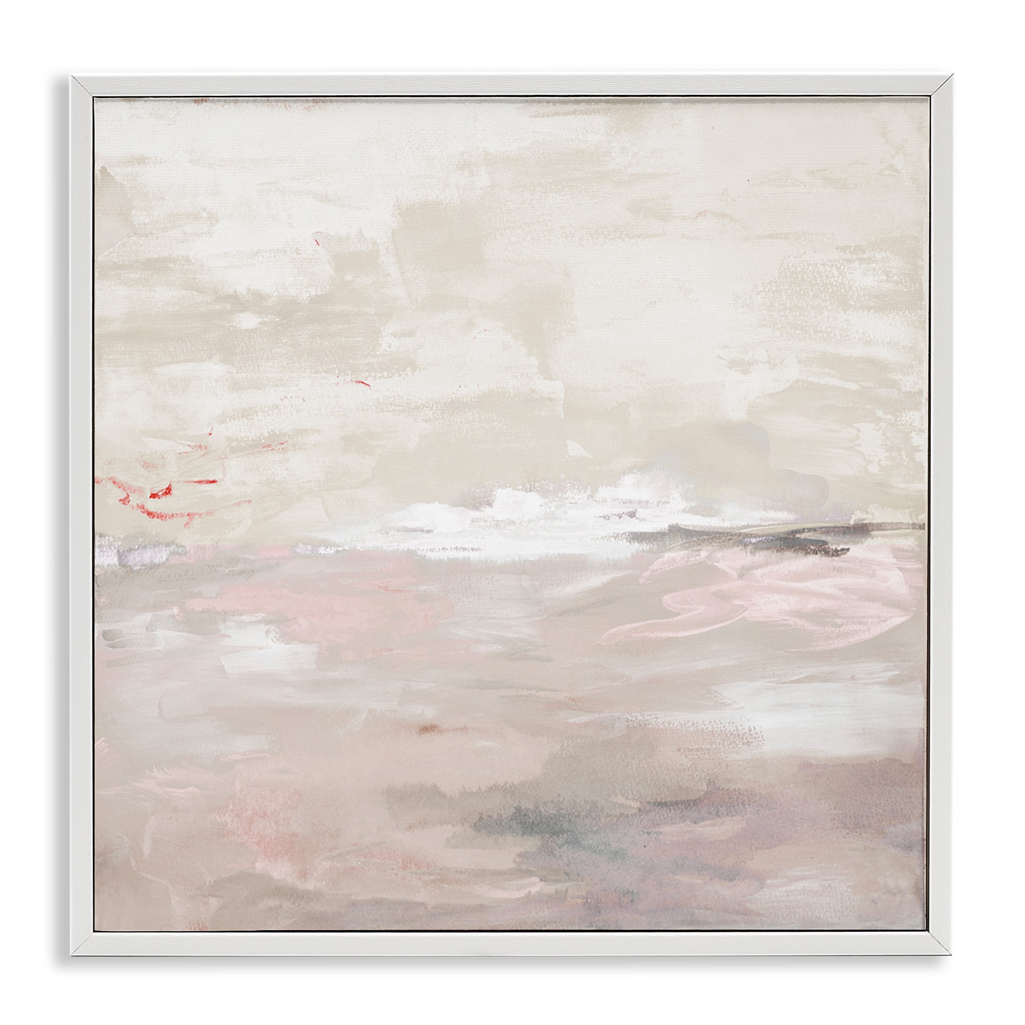 Stupell Industries Serenity Neutral Landscape Abstract Painting White Framed Art Print Wall Art, 17 x 17