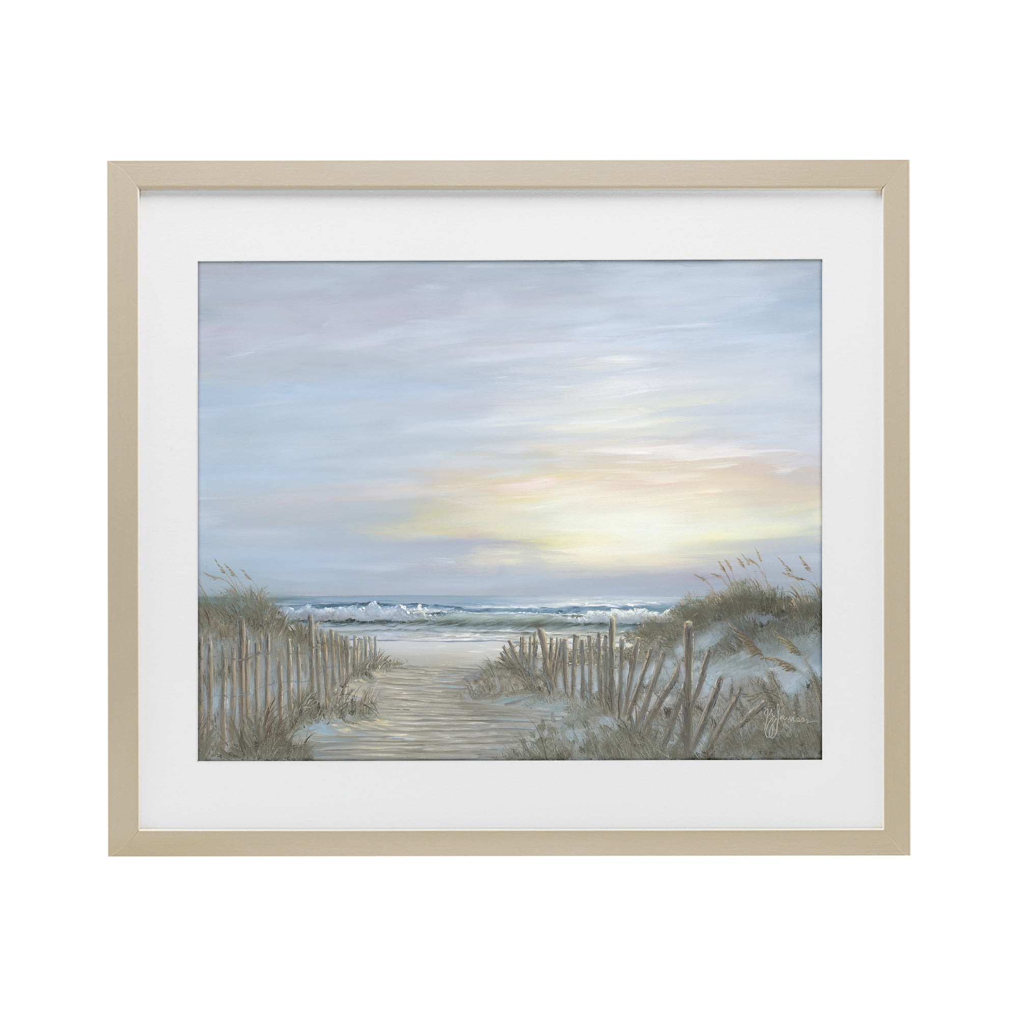 Stupell Industries Serenity Path Sunset Birch Framed Print Under Glass, design by Georgia Janisse