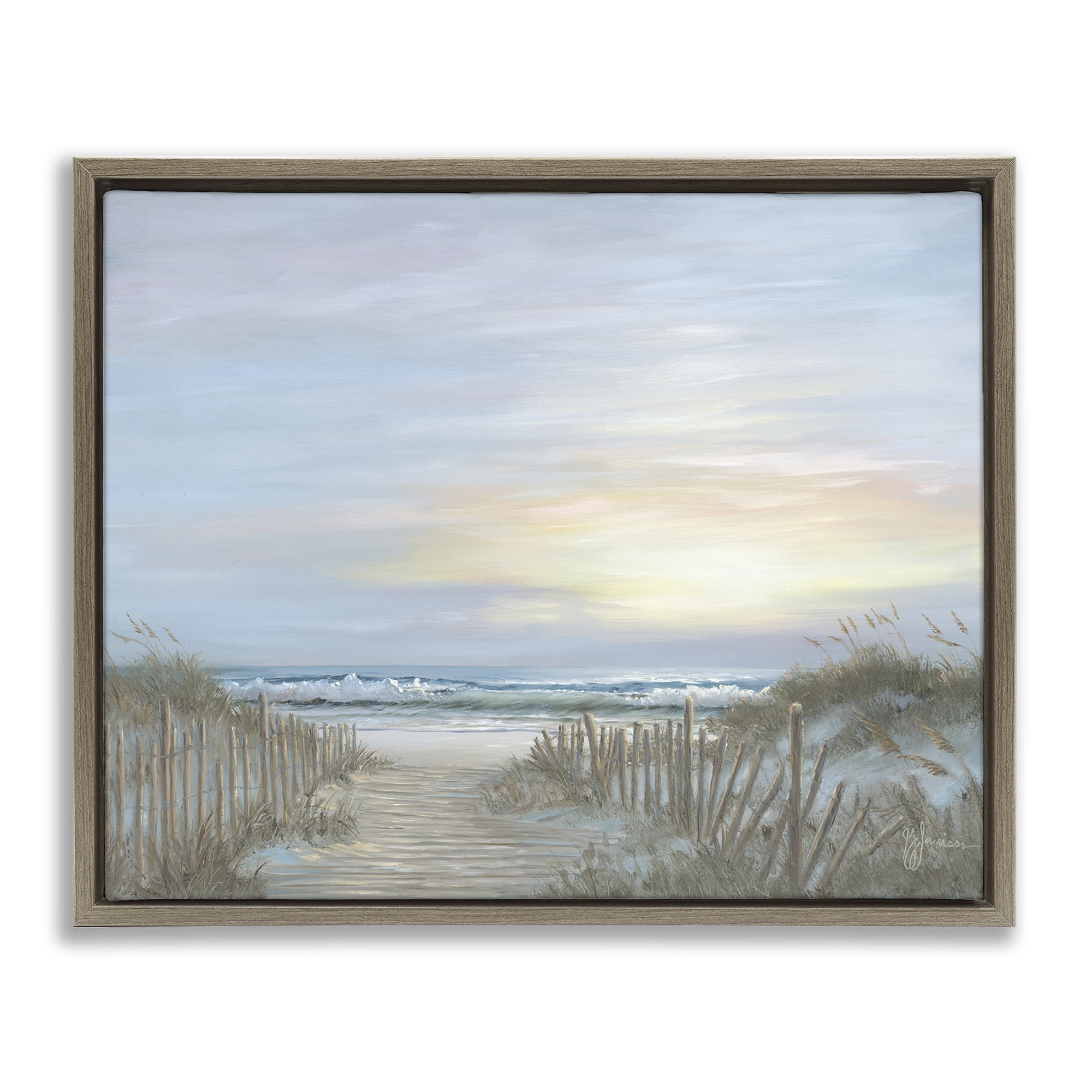 Stupell Industries Serenity Path Sunset Brown Framed Floater Canvas Wall Art, design by Georgia Janisse
