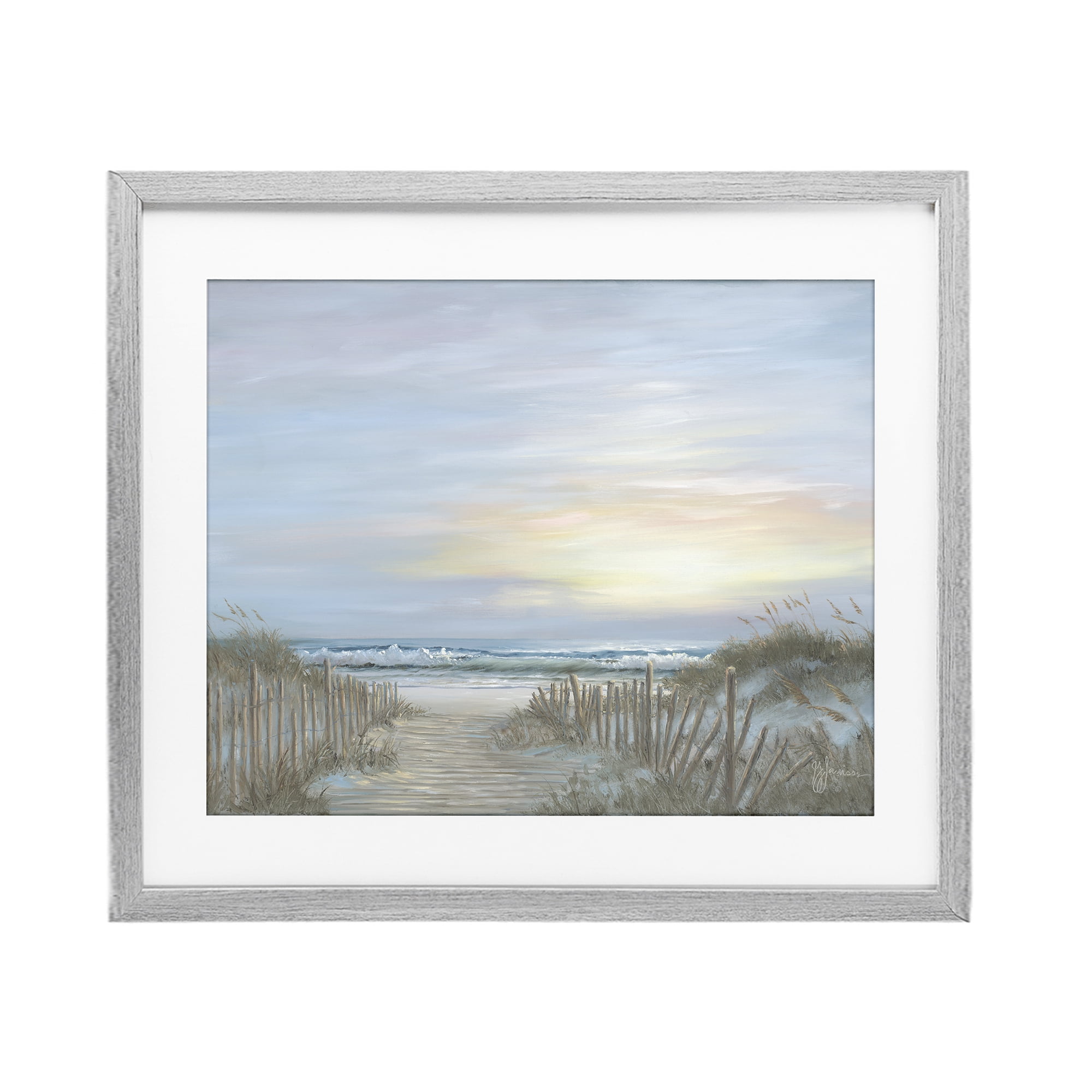Stupell Industries Serenity Path Sunset Gray Framed Print Under Glass, design by Georgia Janisse