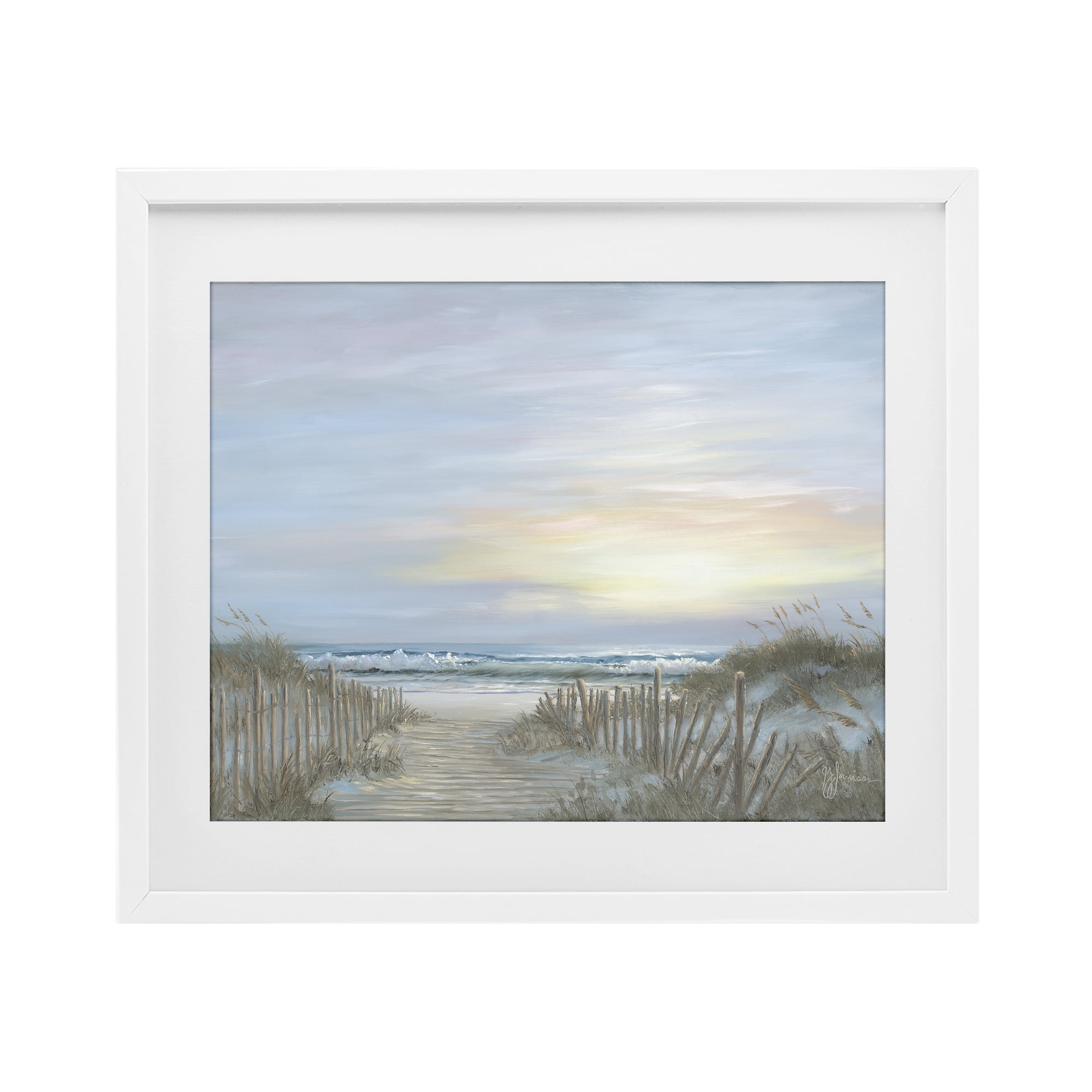 Stupell Industries Serenity Path Sunset White Framed Print Under Glass, design by Georgia Janisse