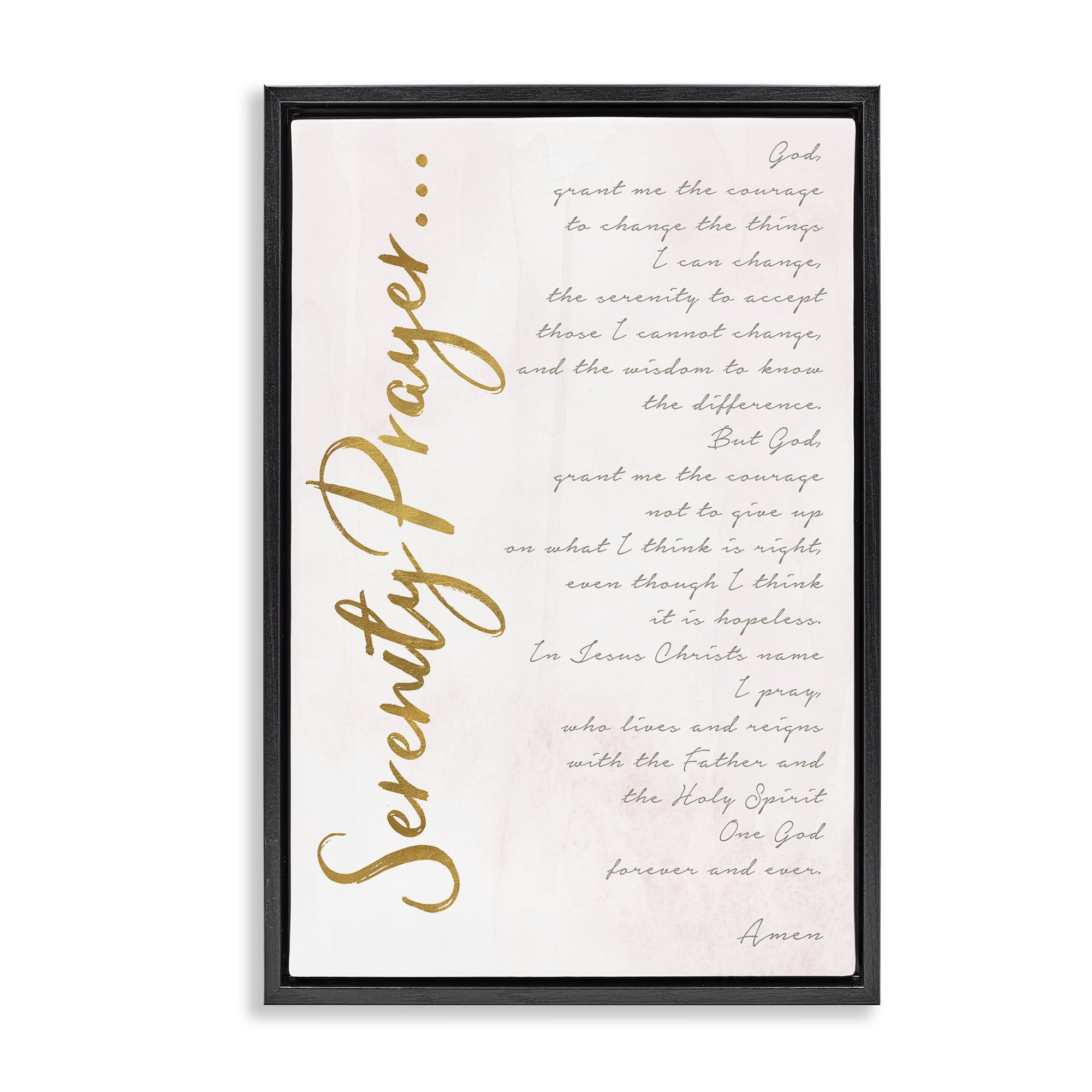 Stupell Industries Serenity Prayer Scripture Black Framed Floater Canvas Wall Art, design by Anna Quach