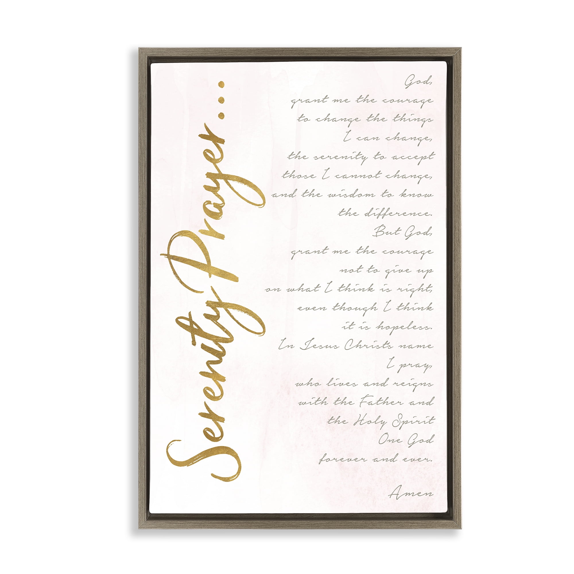 Stupell Industries Serenity Prayer Scripture Brown Framed Floater Canvas Wall Art, design by Anna Quach