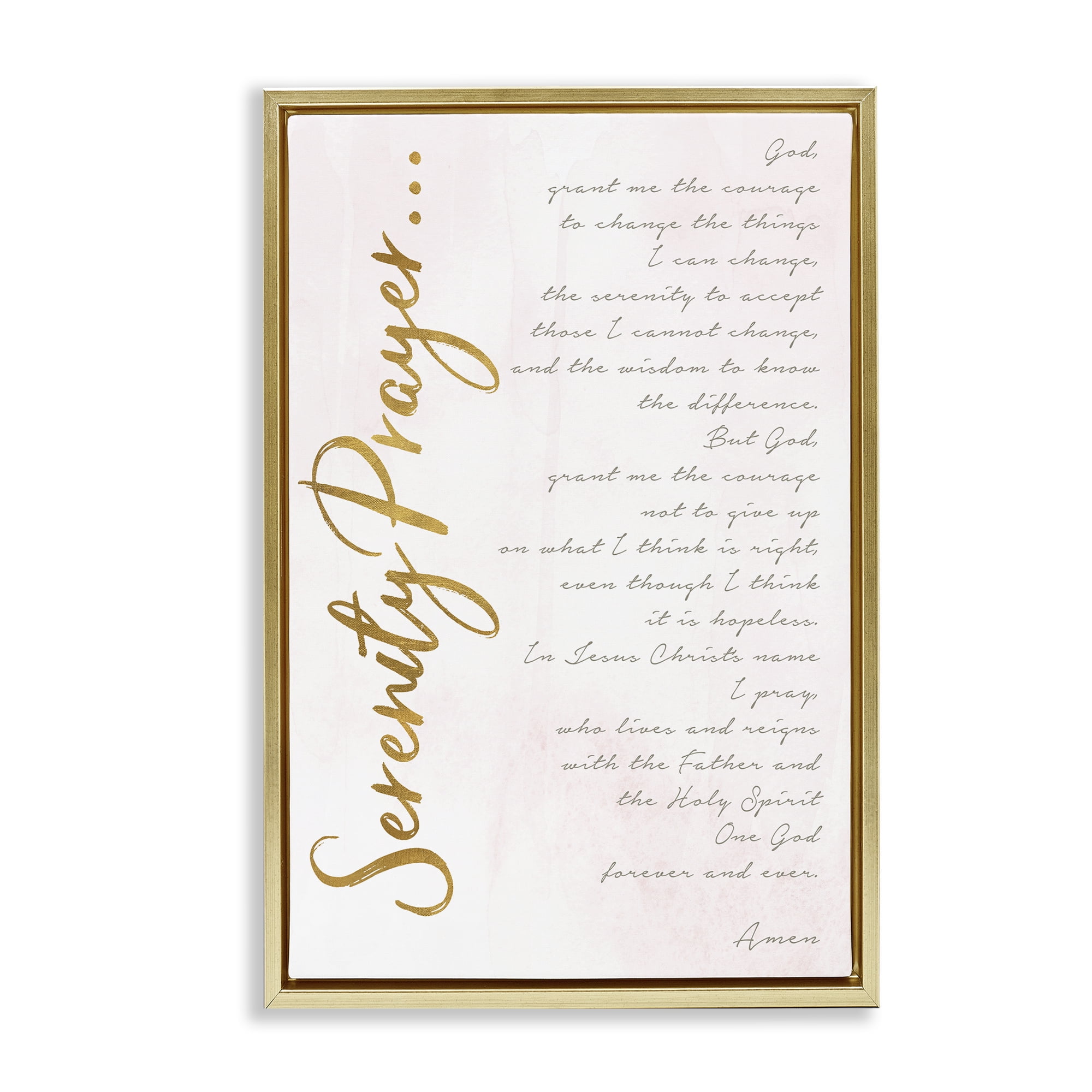 Stupell Industries Serenity Prayer Scripture Gold Framed Floater Canvas Wall Art, design by Anna Quach