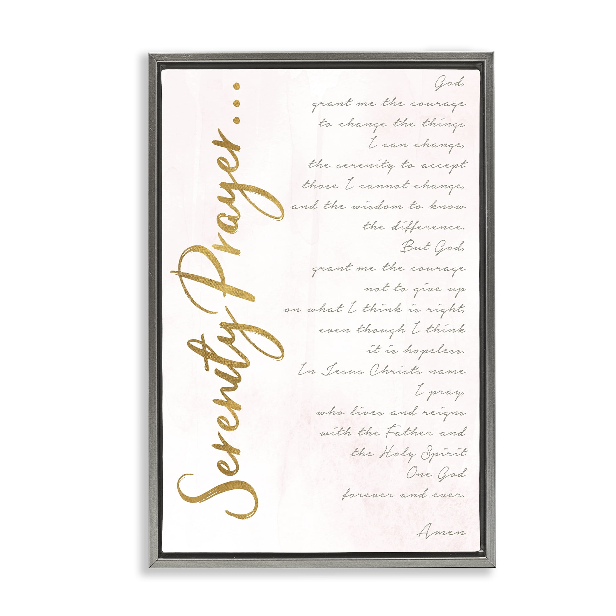Stupell Industries Serenity Prayer Scripture Gray Framed Floater Canvas Wall Art, design by Anna Quach