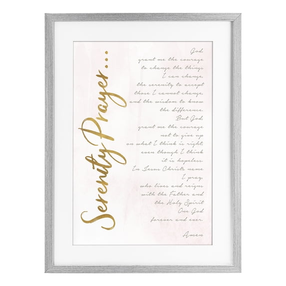 Stupell Industries Shabby Chic Serenity Prayer Scripture Gray Framed Print Under Glass, 14 x 20, by Anna Quach