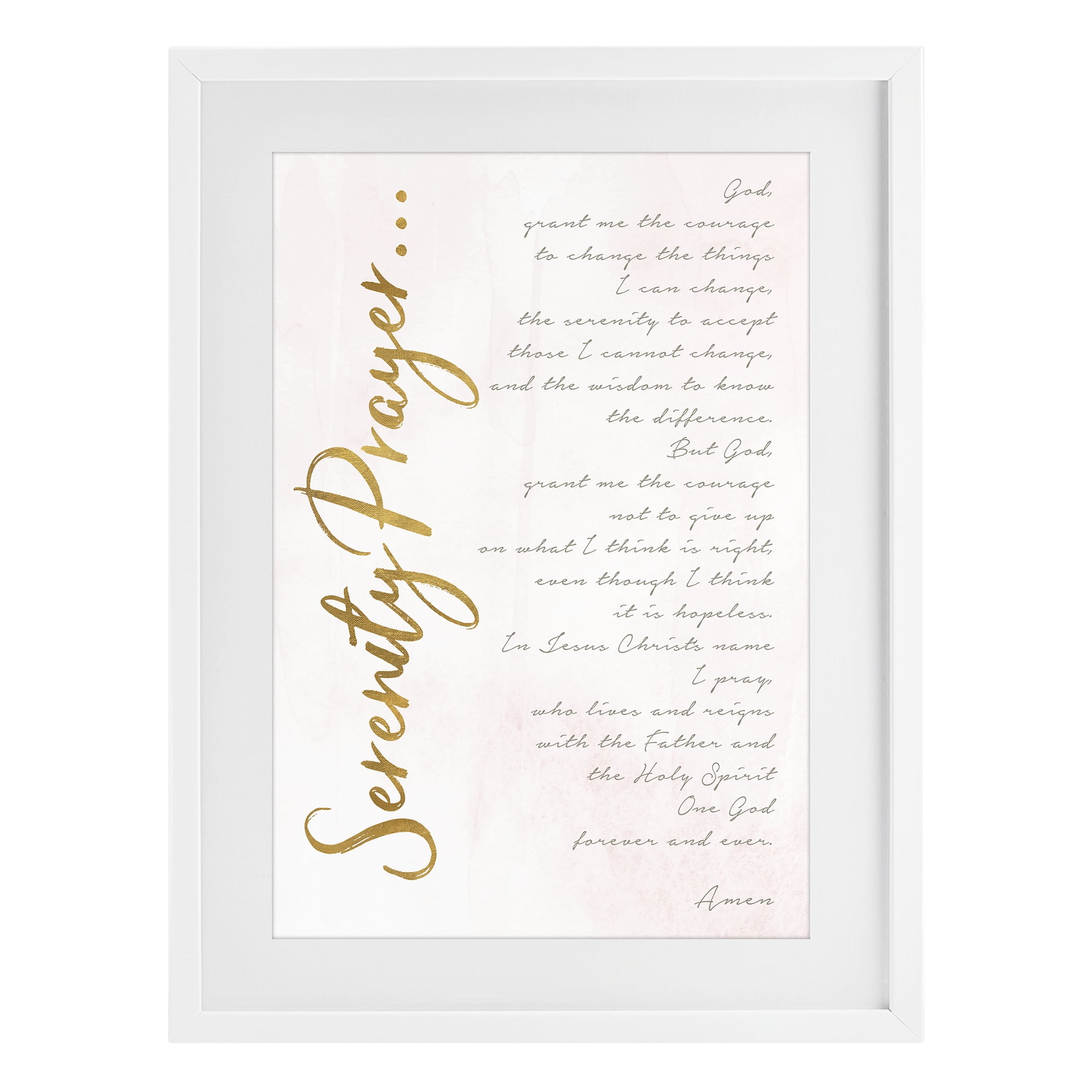 Stupell Industries Serenity Prayer Scripture White Framed Print Under Glass, design by Anna Quach
