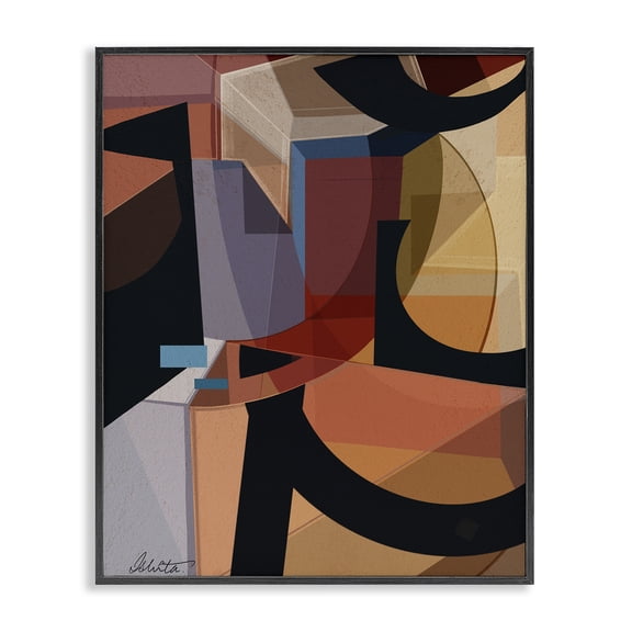 Stupell Industries Series of Shapes Black Framed Giclee Art design by Ishita Banerjee, 20 x 16