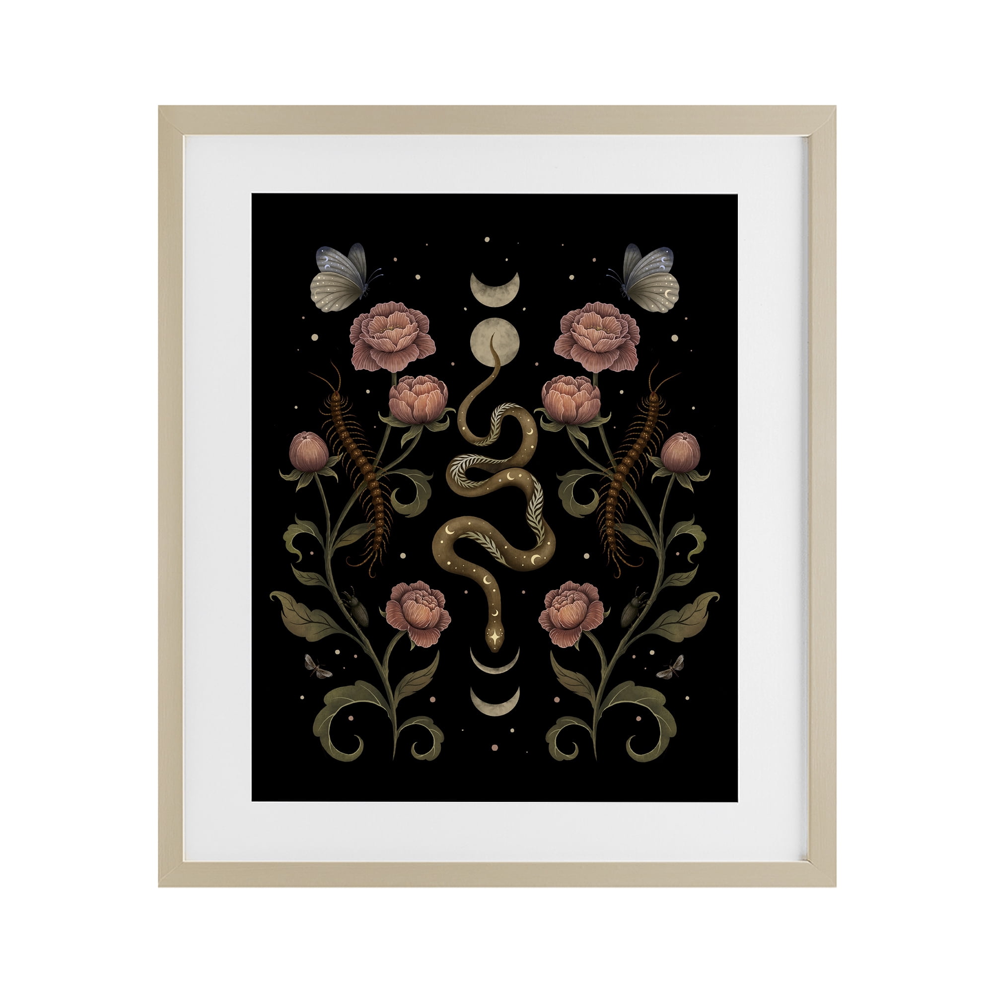 Stupell Industries Serpentine Garden Symmetry Birch Framed Print Under Glass, design by Episodic Drawings