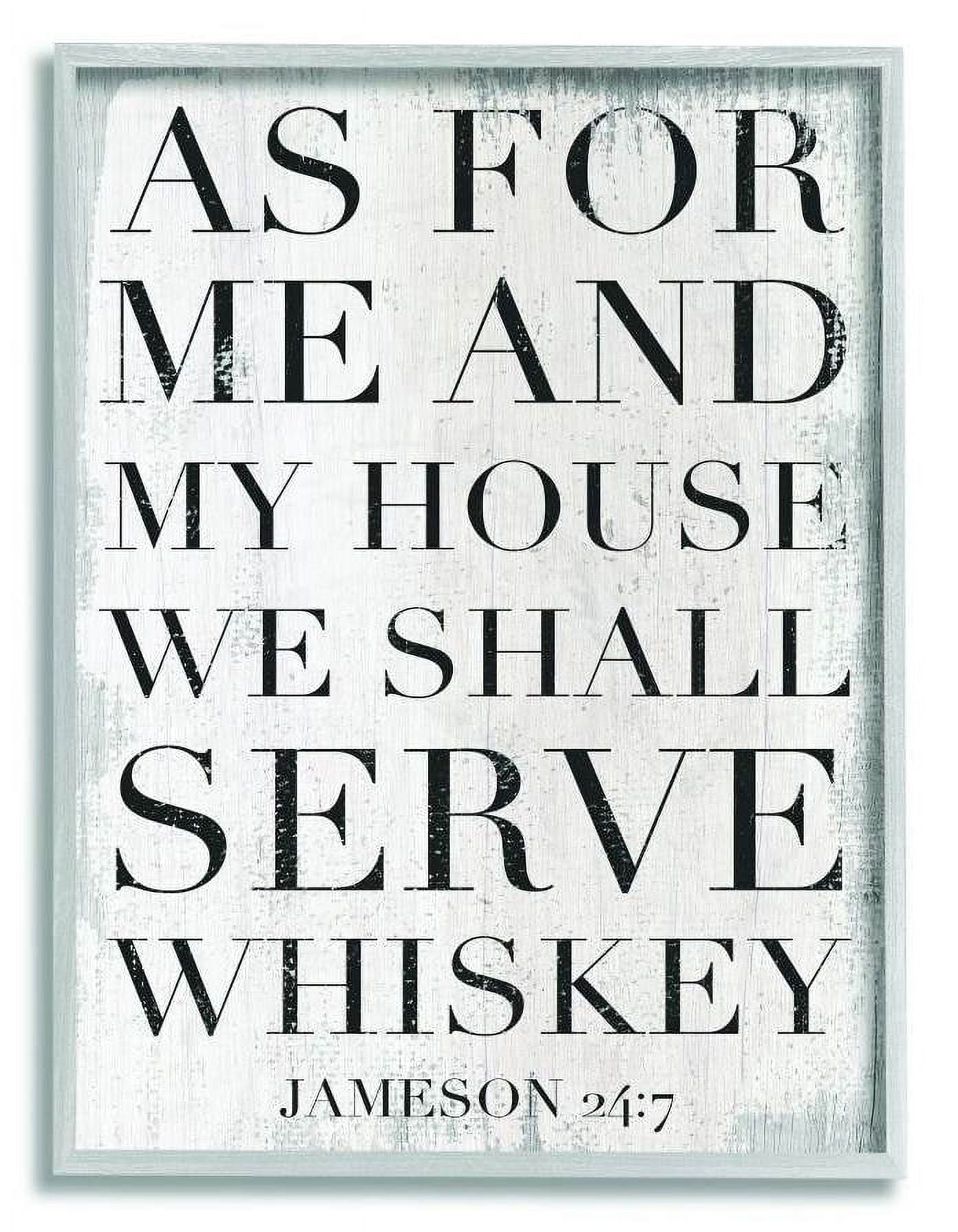 Stupell Industries Serve Whiskey Funny Family Kitchen Word Design Framed Wall Art by Daphne Polselli