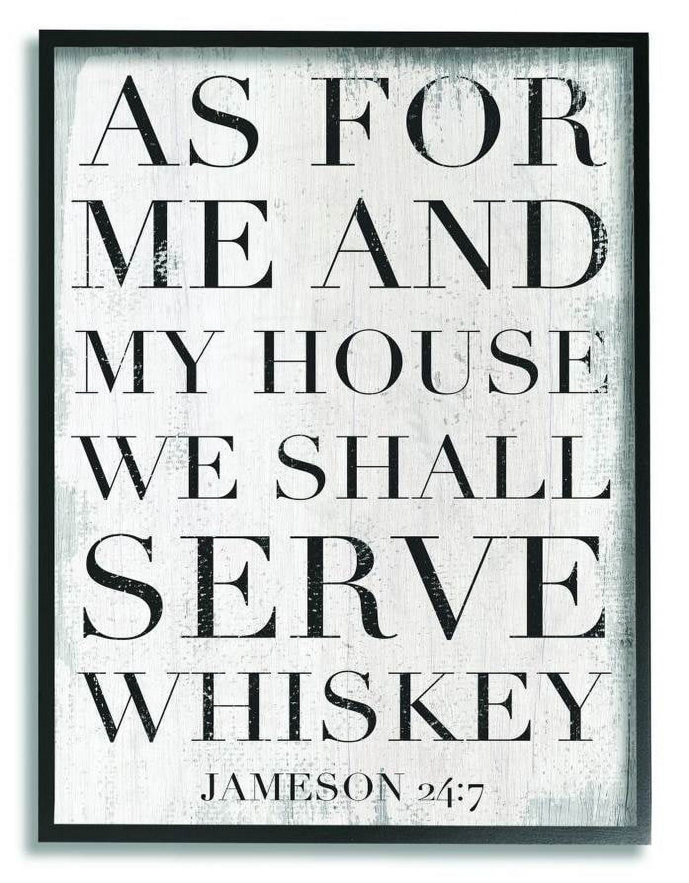 Stupell Industries Serve Whiskey Funny Family Kitchen Word Design Framed Wall Art by Daphne Polselli