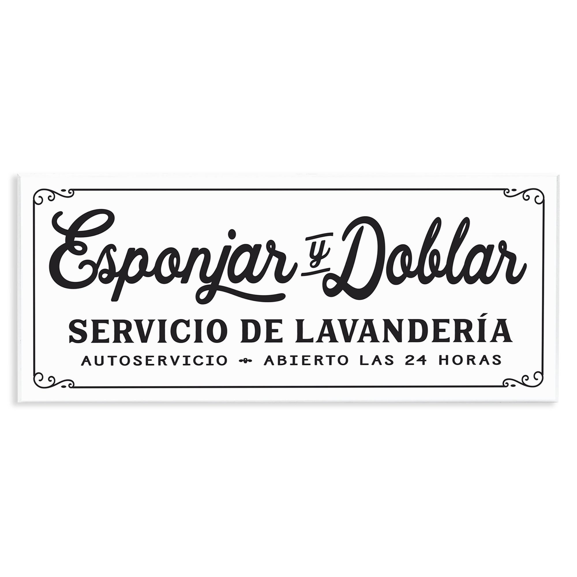 Stupell Industries Servicio De Lavandería Bath & Laundry Painting Unframed Art Print Wall Art, 17 x 7