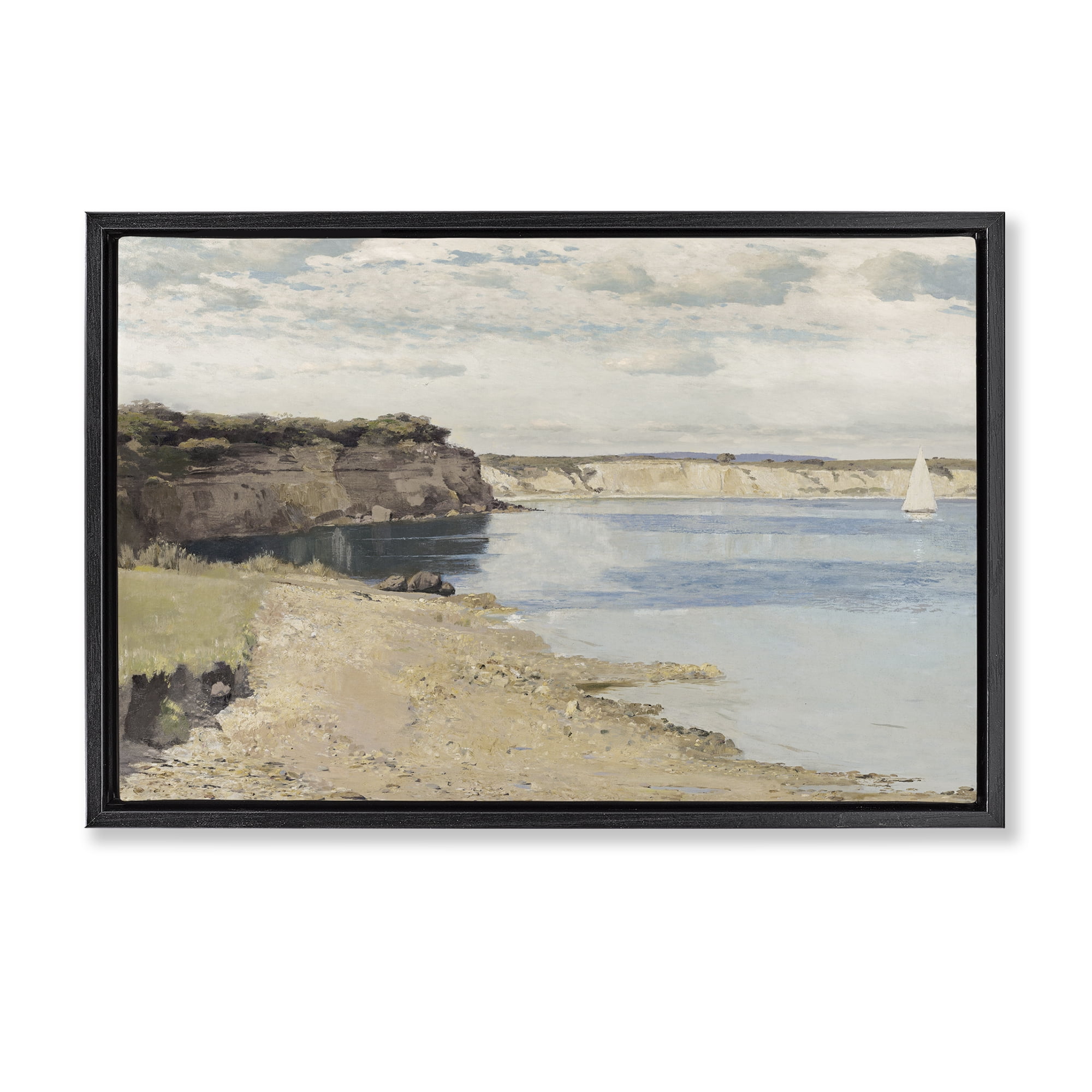 Stupell Industries Set Sail Peaceful Cove Black Framed Floater Canvas Wall Art, design by Christy McKee