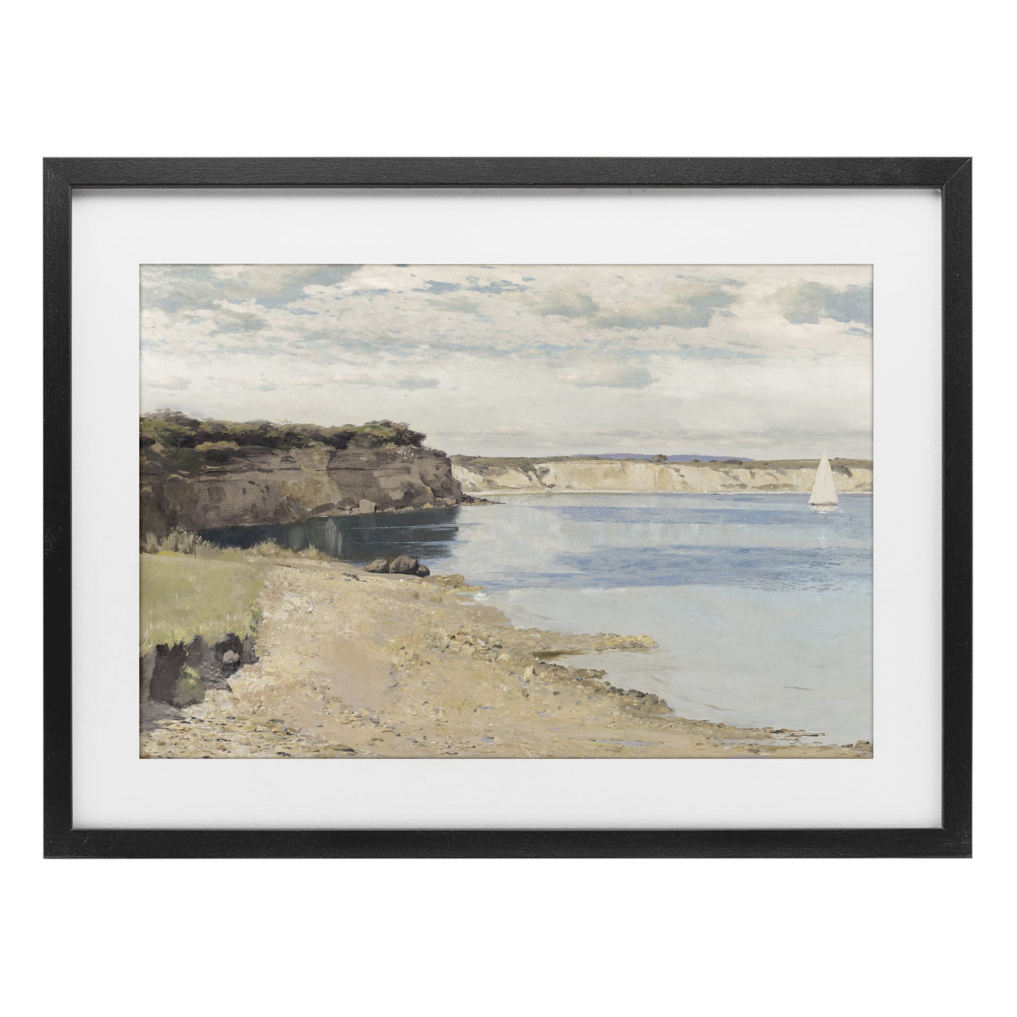 Stupell Industries Set Sail Peaceful Cove Black Framed Print Under Glass, design by Christy McKee